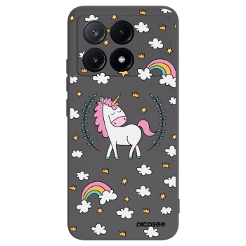 Picasee silikonowe czarne etui na Xiaomi Poco X6 Pro - Unicorn star heaven