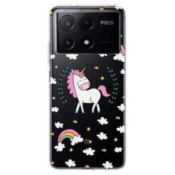Picasee silikonowe przeźroczyste etui na Xiaomi Poco X6 Pro - Unicorn star heaven