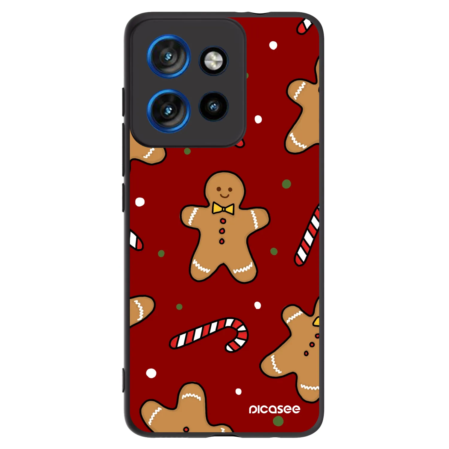 Picasee silikonowe czarne etui na Motorola Edge 50 Neo - Gingerbread 2