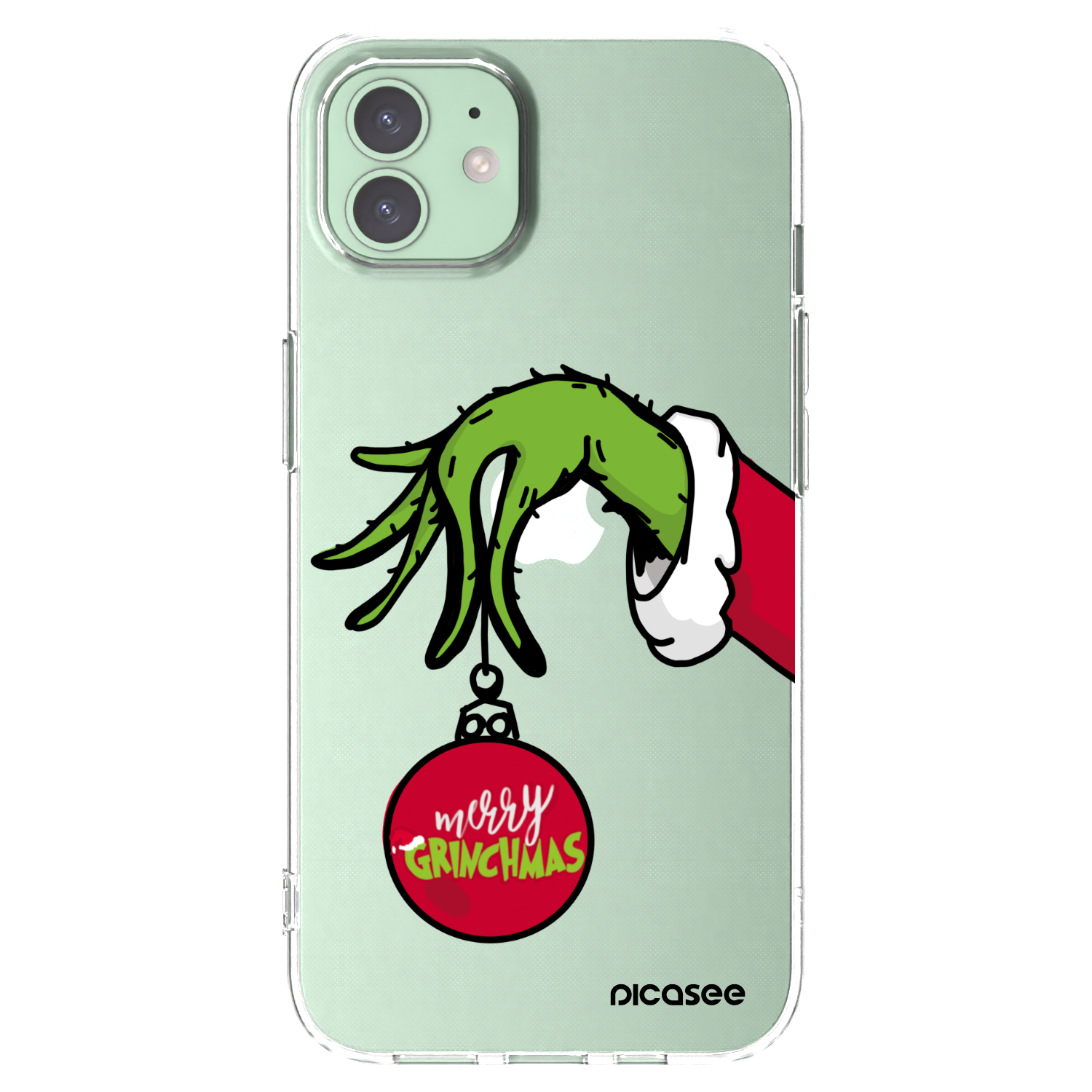 Picasee silikonowe przeźroczyste etui na Apple iPhone 12 Pro - Grinch