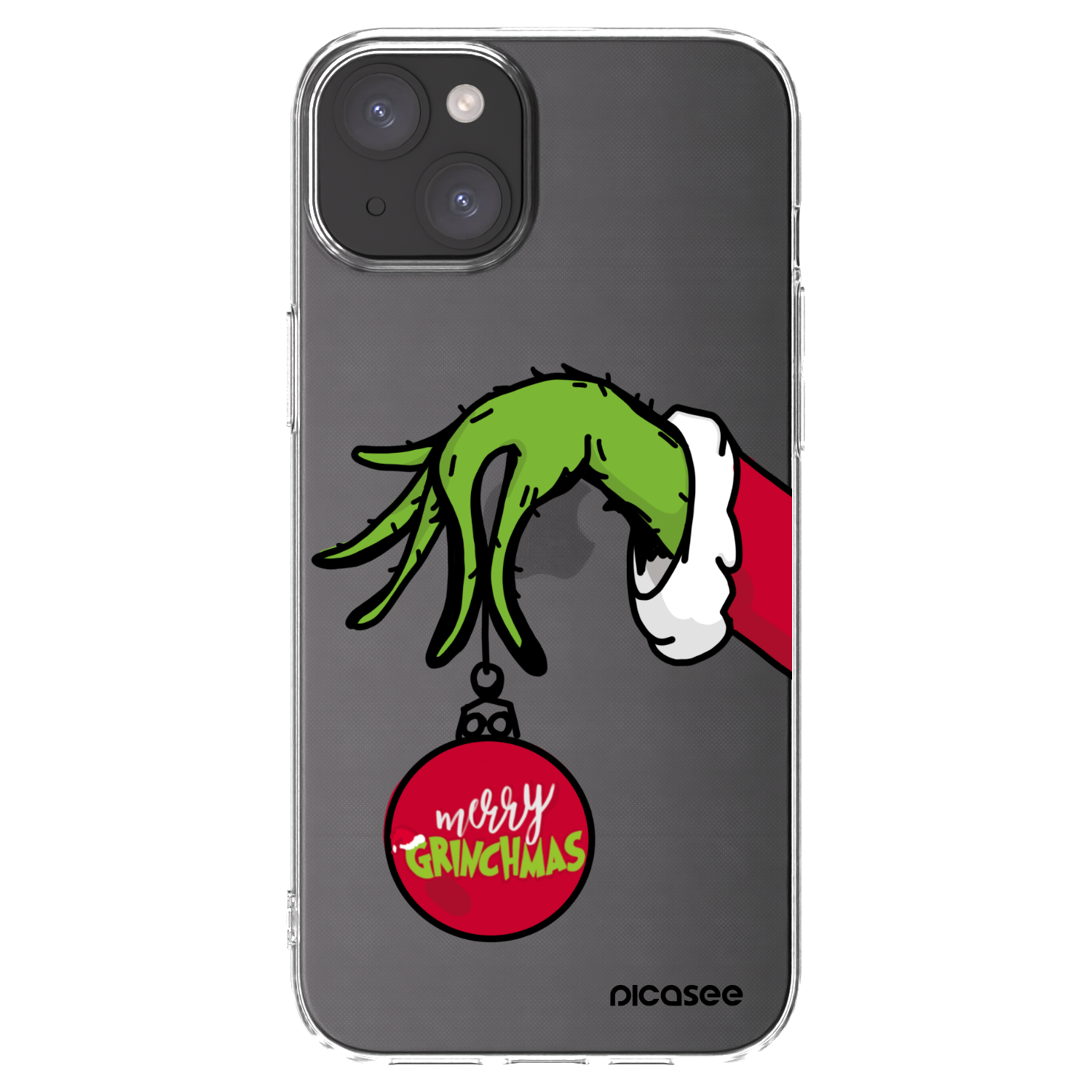 Picasee silikonowe przeźroczyste etui na Apple iPhone 15 Plus - Grinch