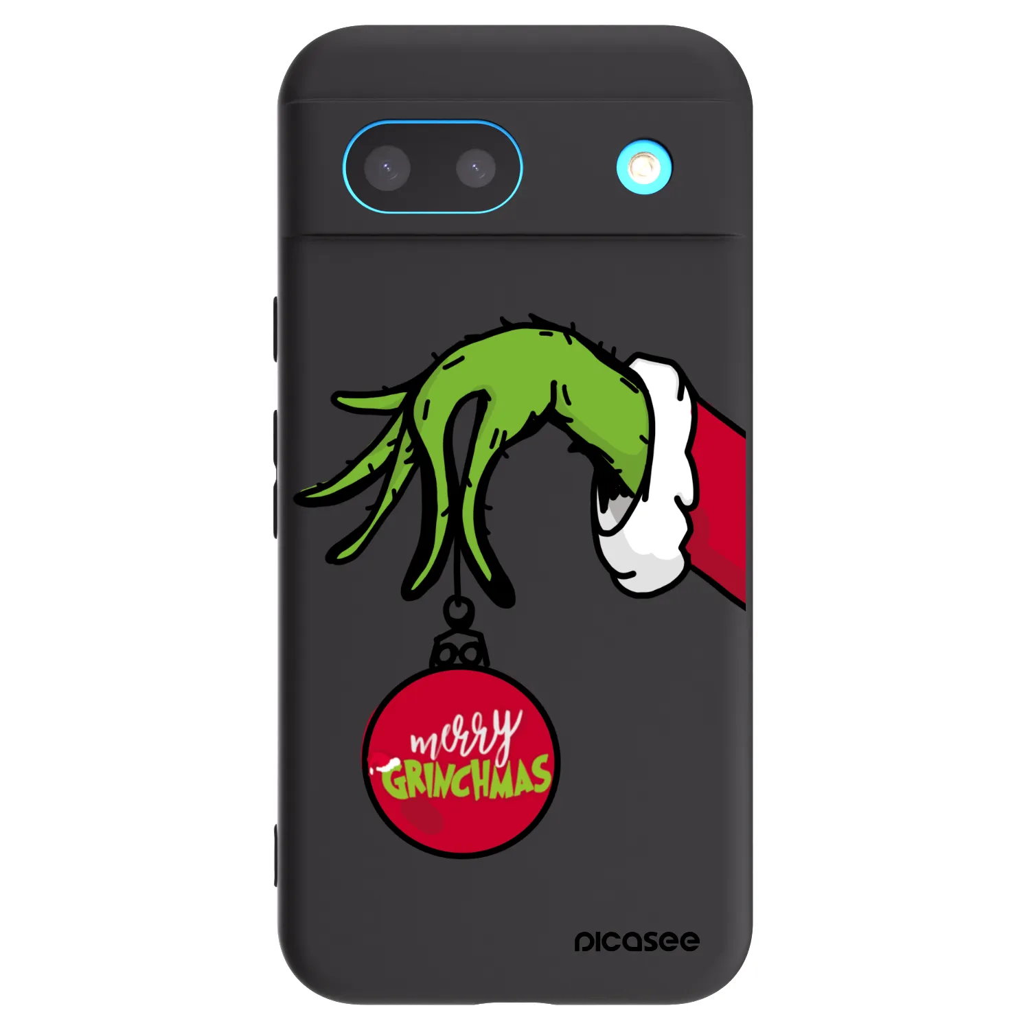 Picasee silikonowe czarne etui na Google Pixel 8a - Grinch
