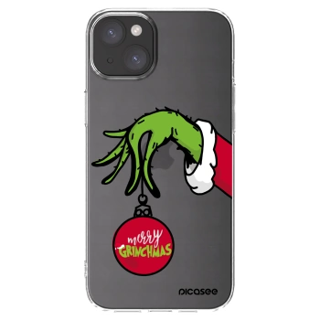 Picasee silikonowe przeźroczyste etui na Apple iPhone 15 Plus - Grinch