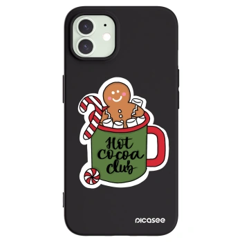 Picasee silikonowe czarne etui na Apple iPhone 12 - Hot Cocoa Club