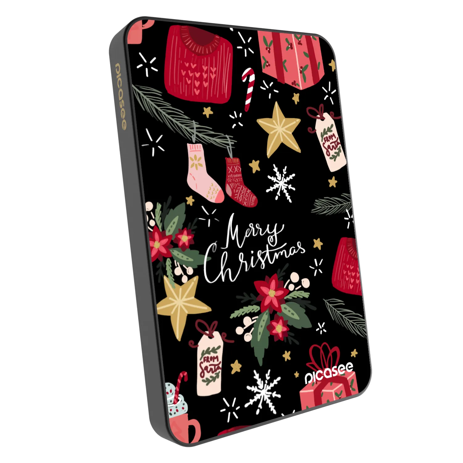 Picasee Powerbank z MagSafe 5 000 mAh Szary - Christmas