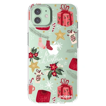 Picasee silikonowe przeźroczyste etui na Apple iPhone 12 - Christmas