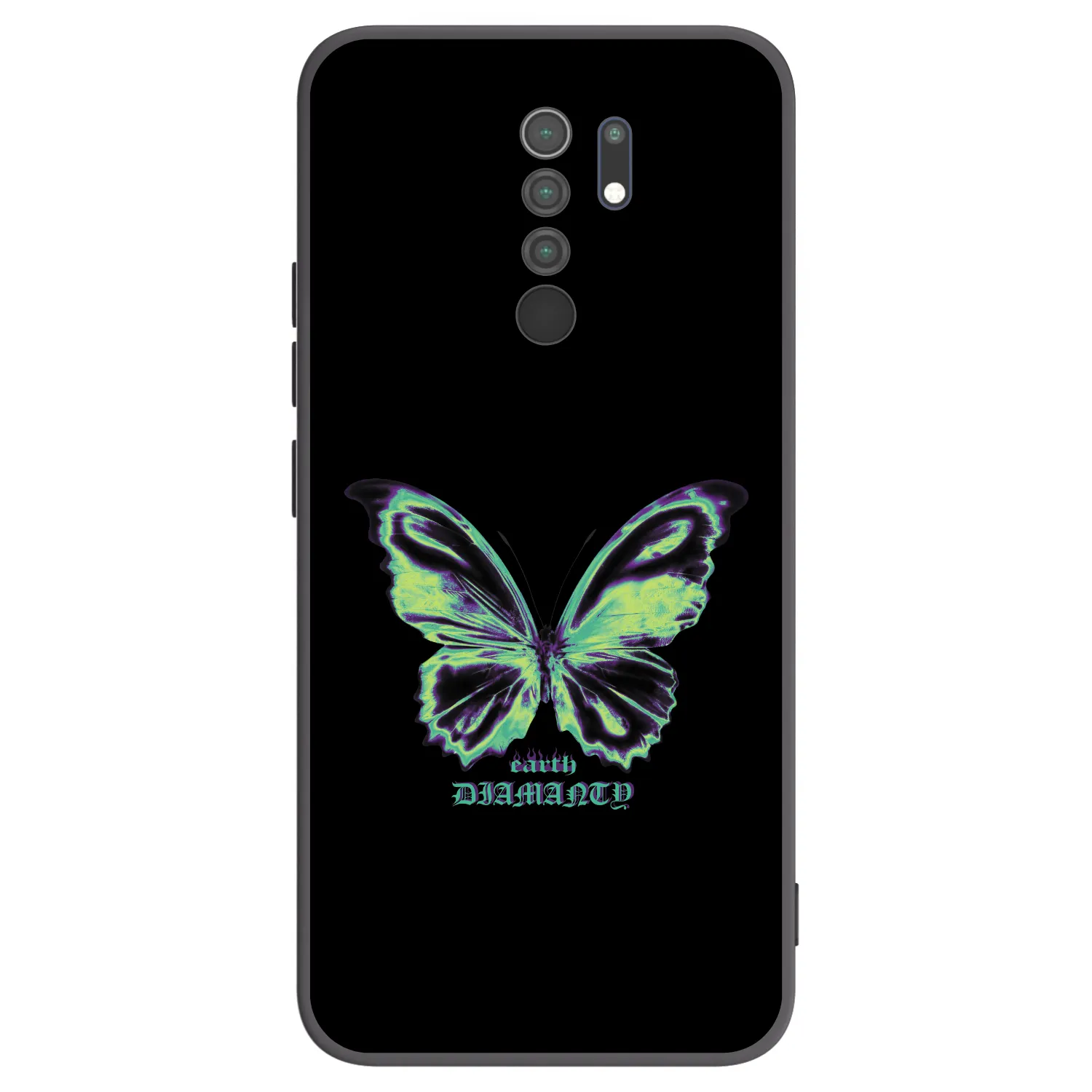 Picasee silikonowe czarne etui na Xiaomi Redmi 9 - Diamanty Blue