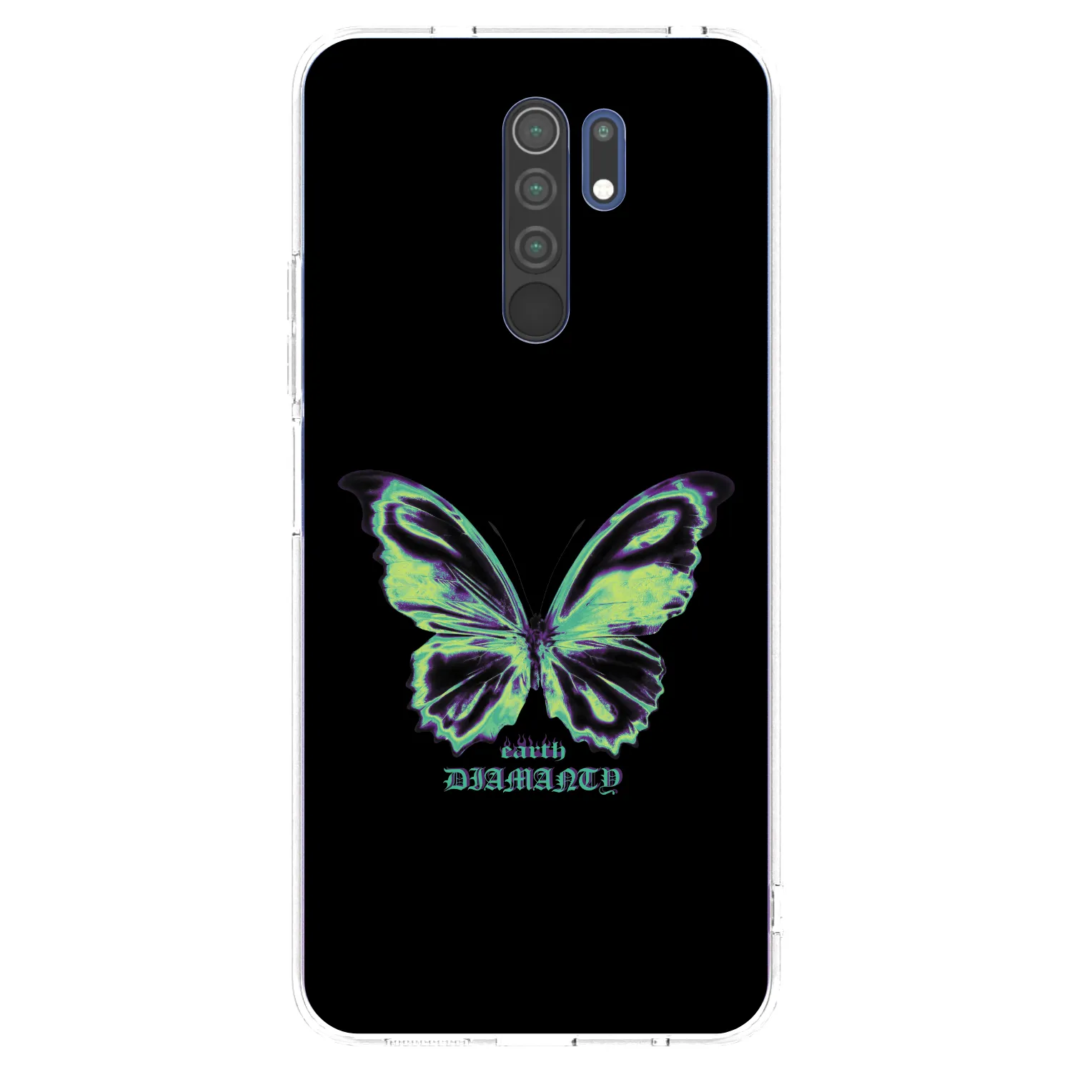 Picasee silikonowe przeźroczyste etui na Xiaomi Redmi 9 - Diamanty Blue