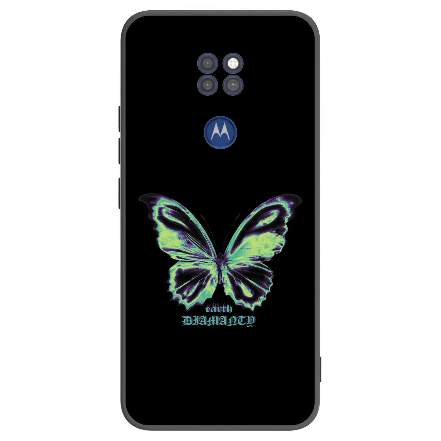 Picasee silikonowe czarne etui na Motorola Moto G9 Play - Diamanty Blue