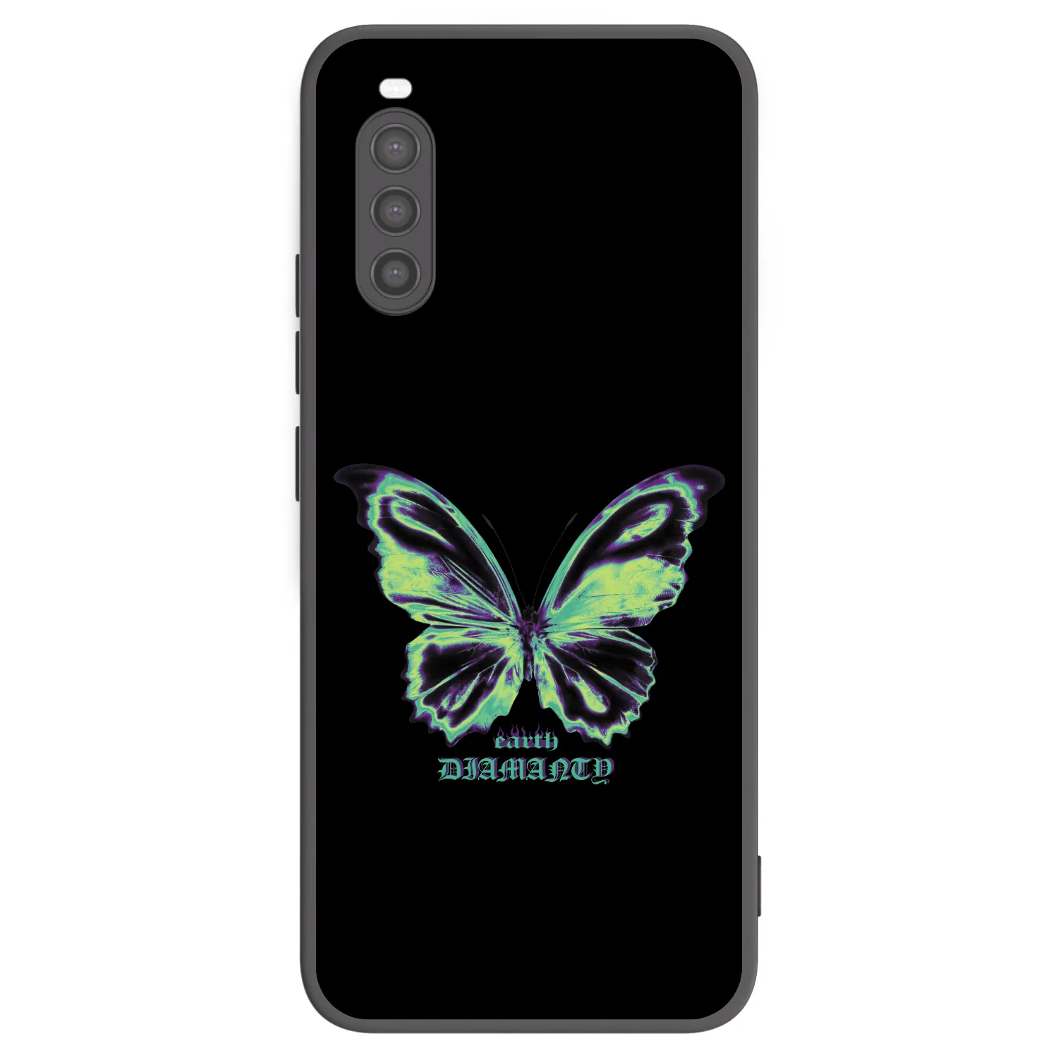 Picasee silikonowe czarne etui na Sony Xperia 10 II - Diamanty Blue