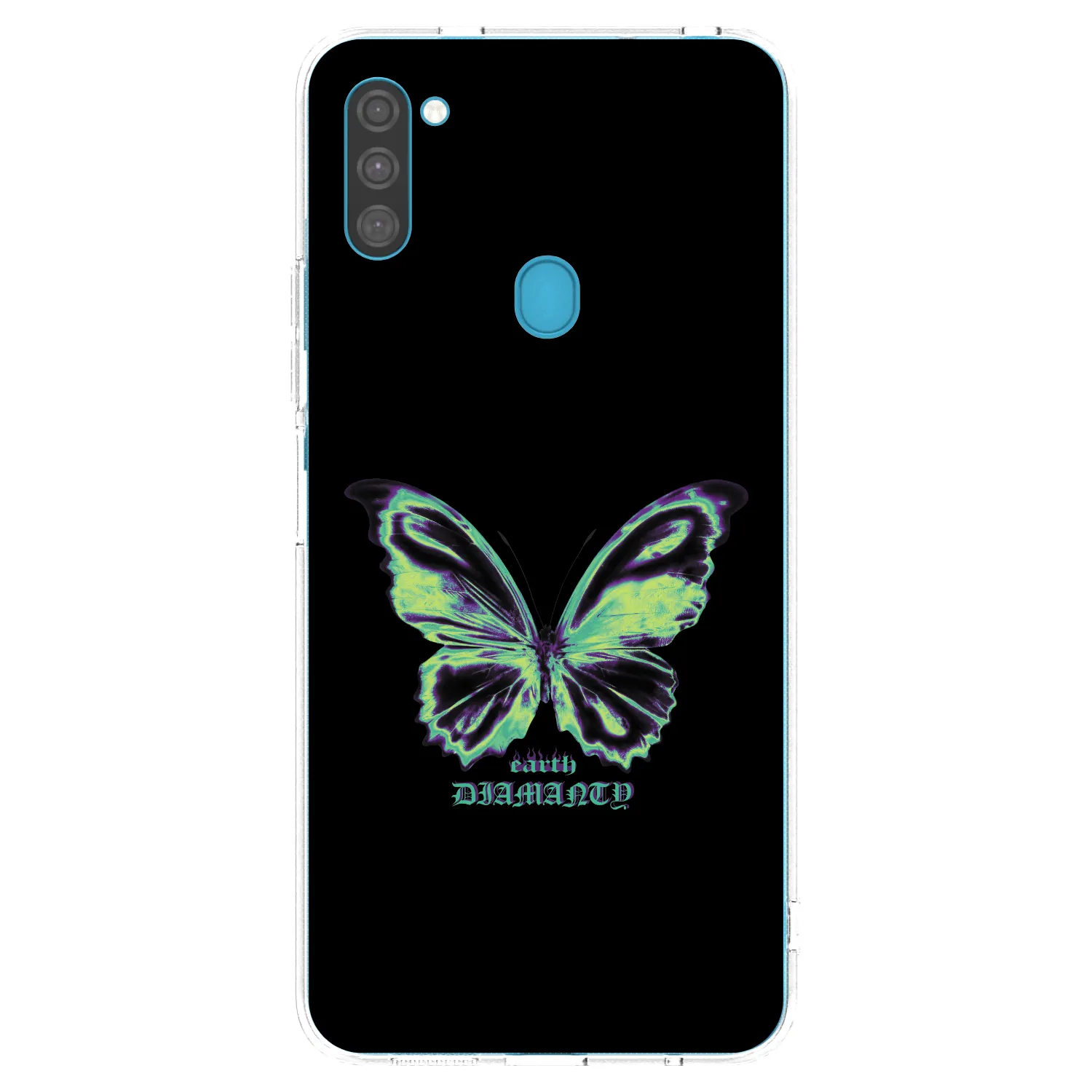 Picasee silikonowe przeźroczyste etui na Samsung Galaxy M11 - Diamanty Blue