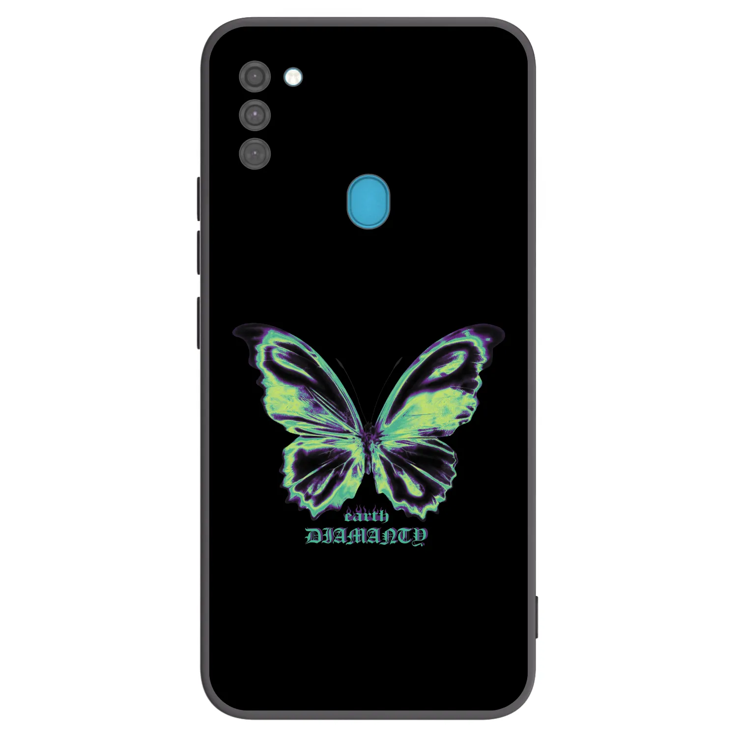 Picasee silikonowe czarne etui na Samsung Galaxy M11 - Diamanty Blue
