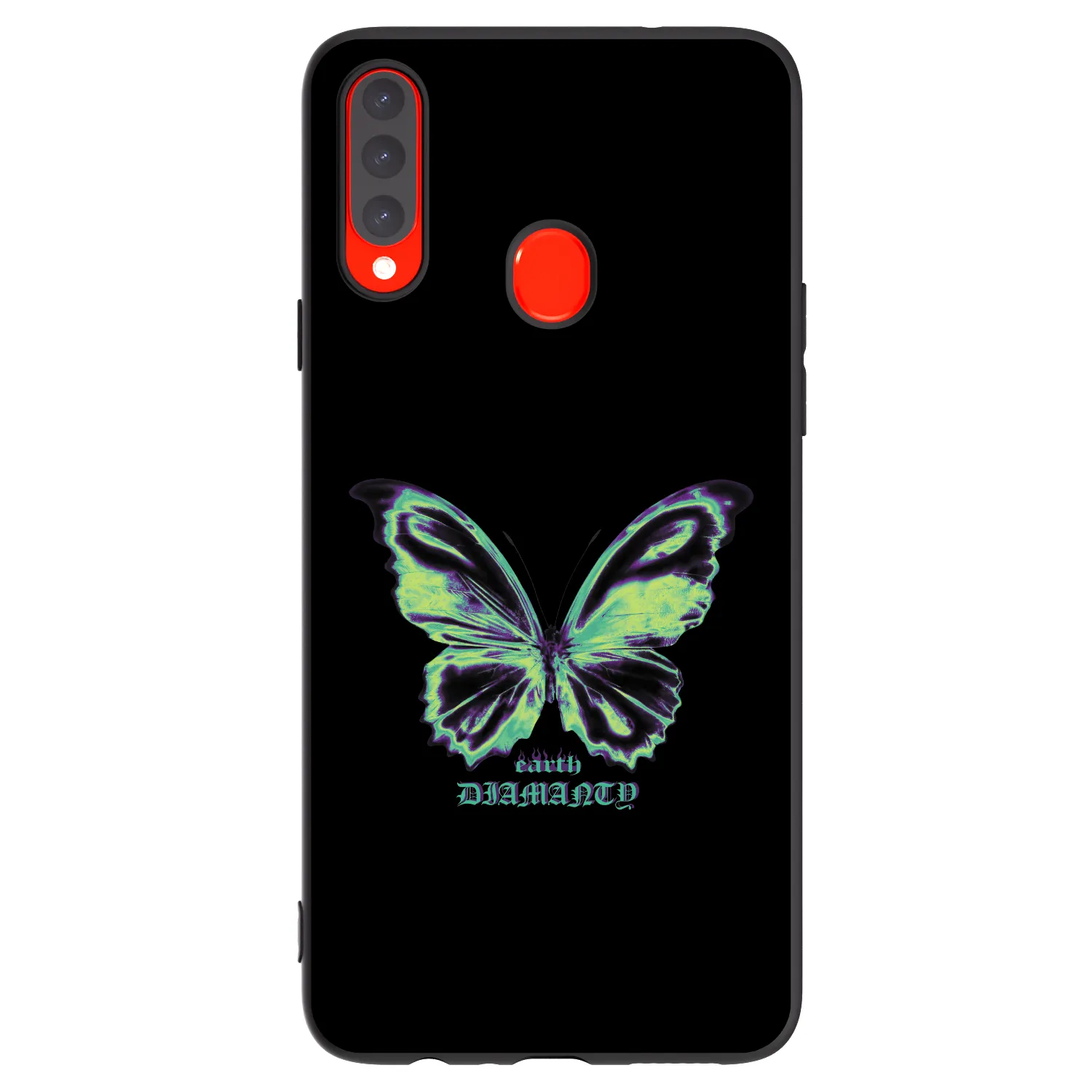 Picasee silikonowe czarne etui na Samsung Galaxy A20s - Diamanty Blue
