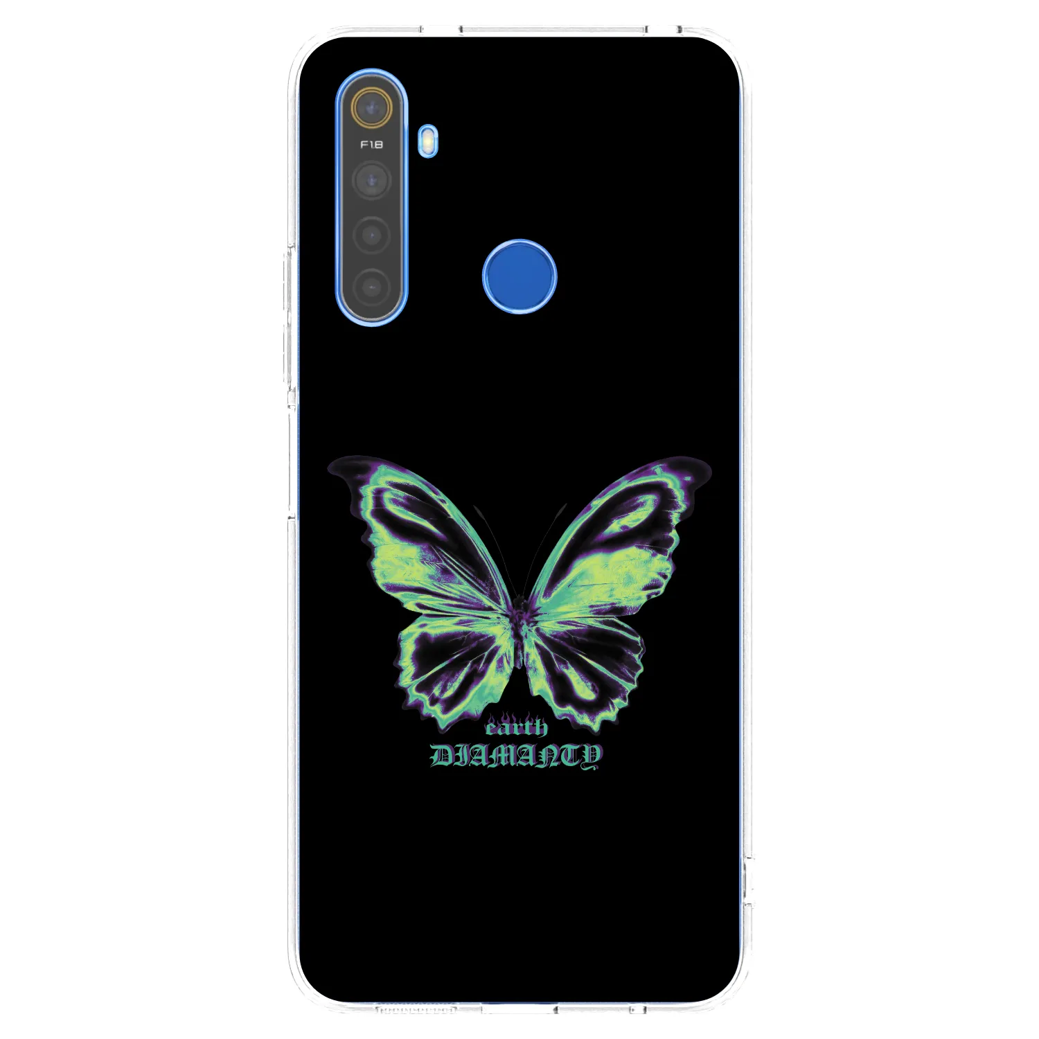 Picasee silikonowe przeźroczyste etui na Realme 5 - Diamanty Blue