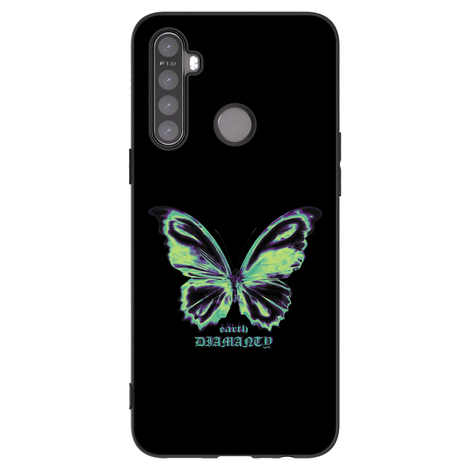 Picasee silikonowe czarne etui na Realme 5 - Diamanty Blue