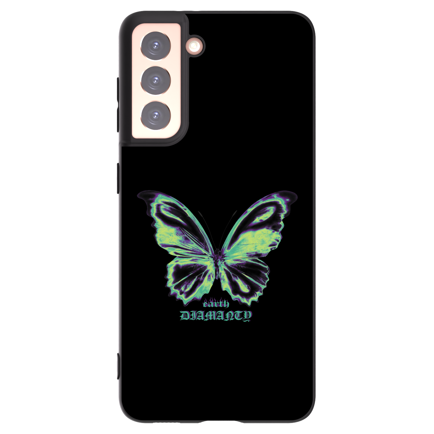 Picasee silikonowe czarne etui na Samsung Galaxy S21 5G G991B - Diamanty Blue