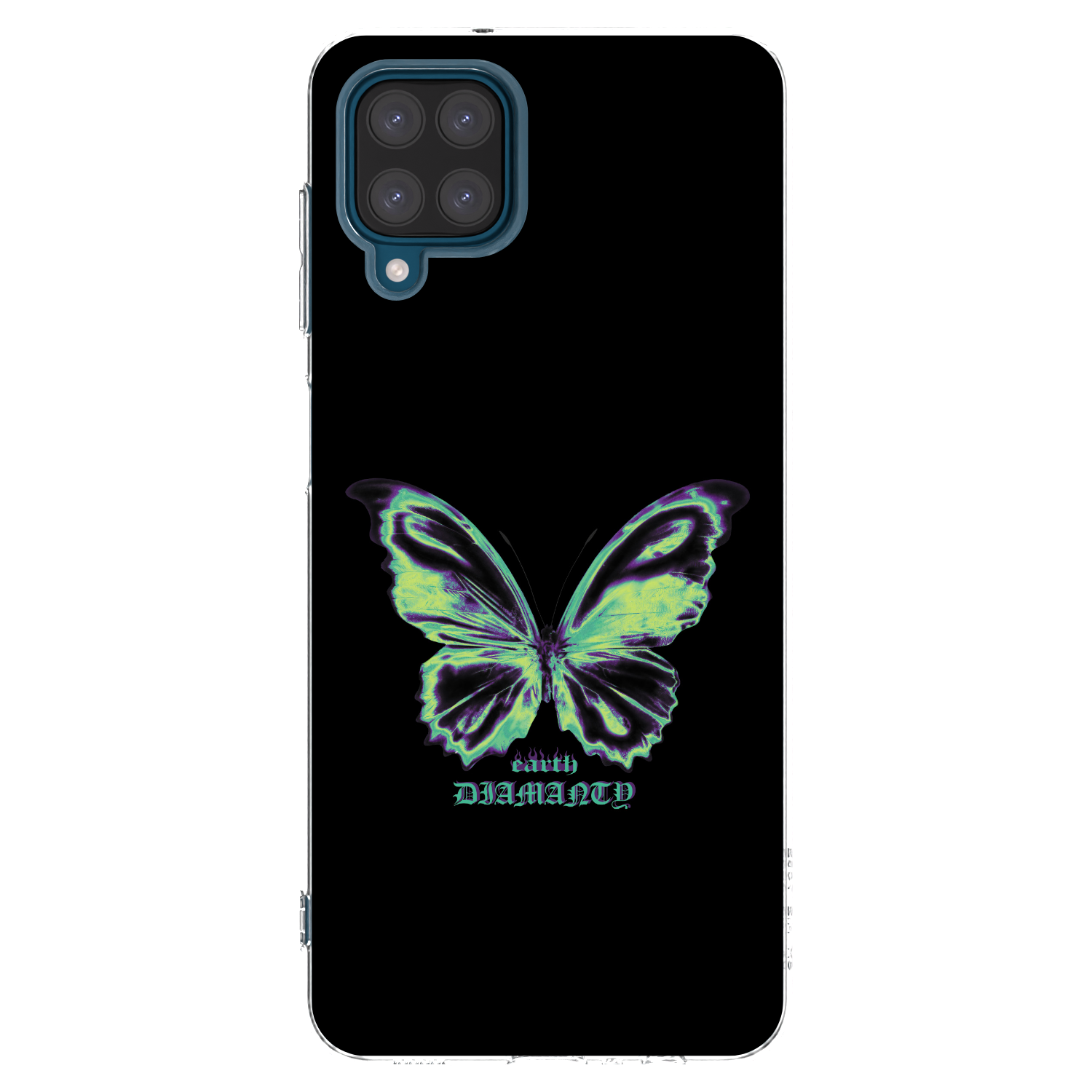Picasee silikonowe przeźroczyste etui na Samsung Galaxy A12 A125F - Diamanty Blue