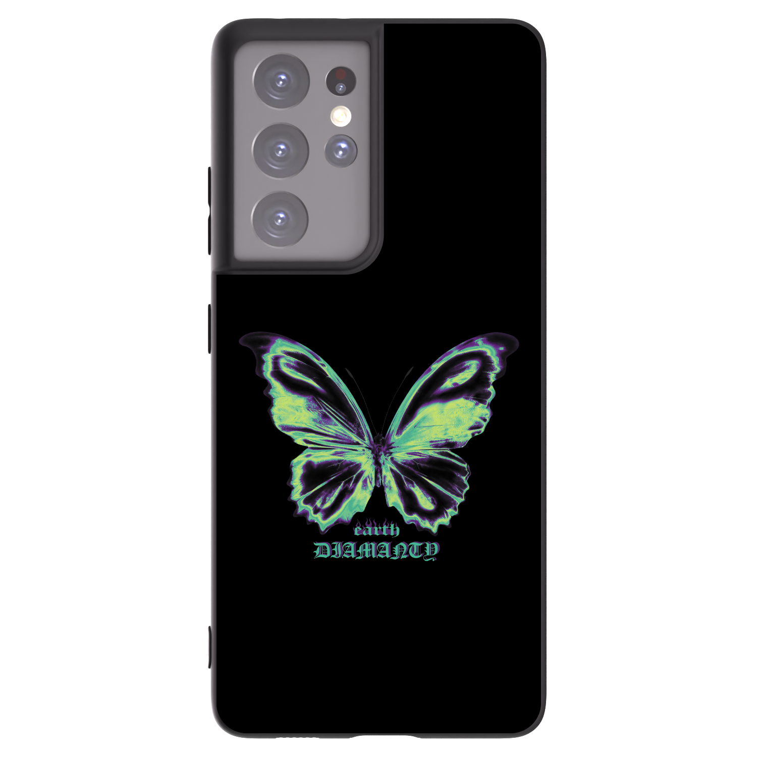 Picasee silikonowe czarne etui na Samsung Galaxy S21 Ultra 5G G998B - Diamanty Blue