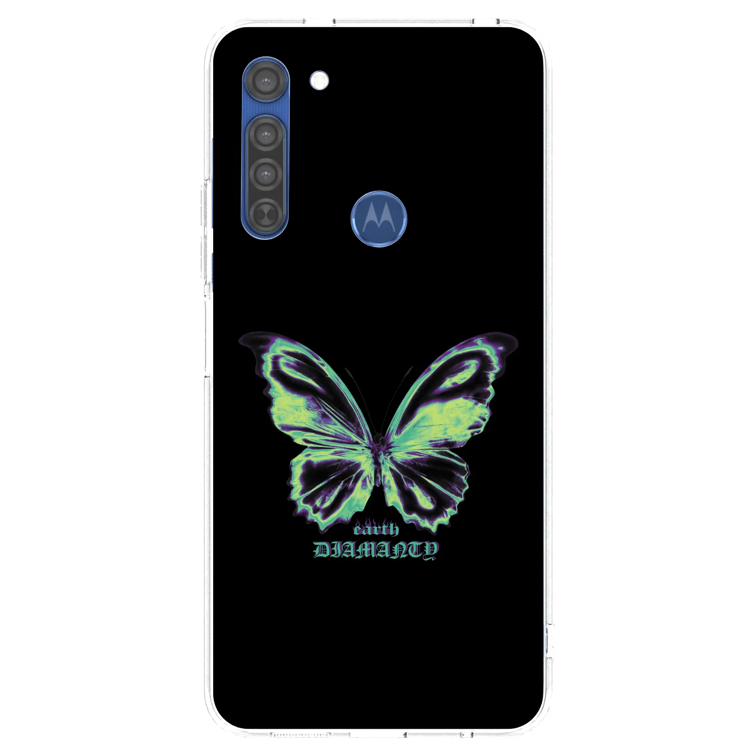 Picasee silikonowe przeźroczyste etui na Motorola Moto G8 - Diamanty Blue