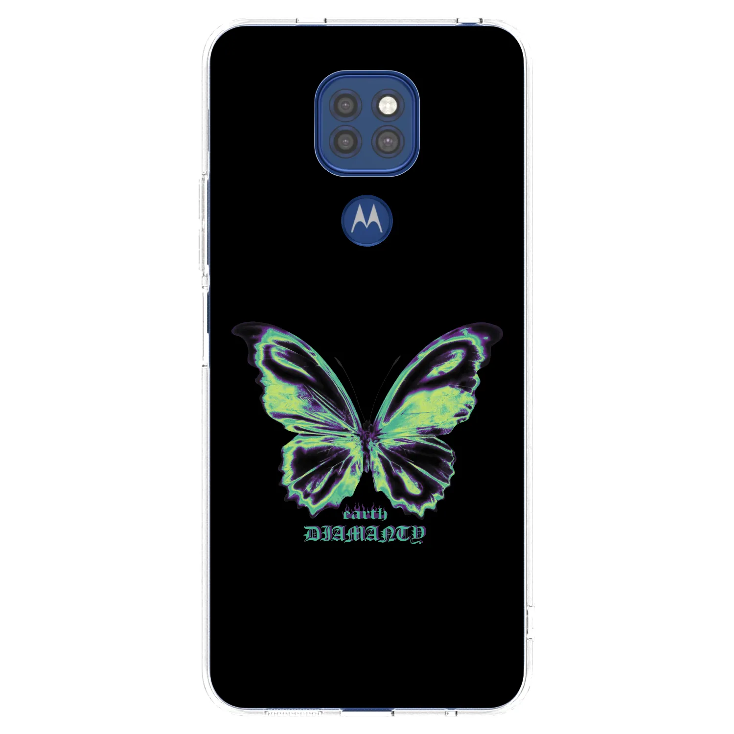 Picasee silikonowe przeźroczyste etui na Motorola Moto G9 Play - Diamanty Blue