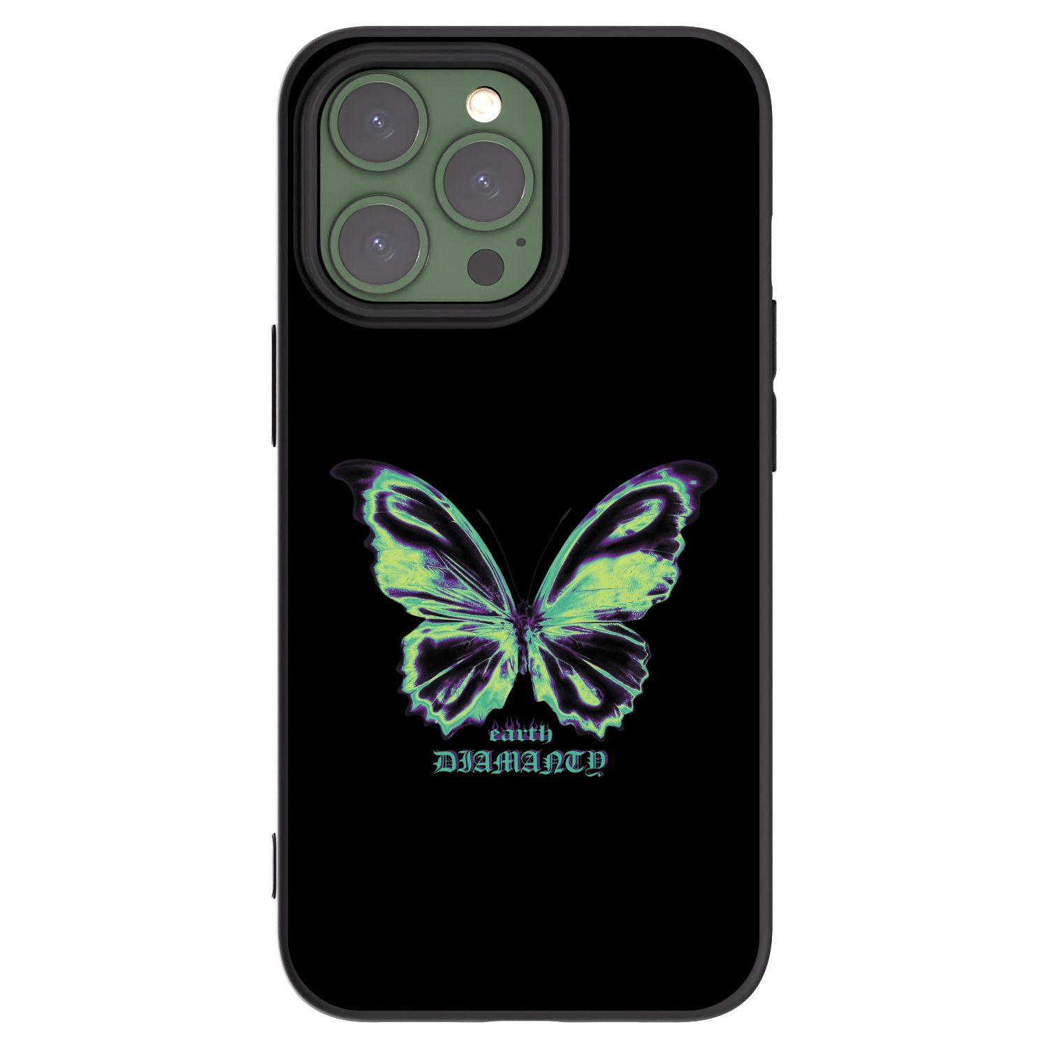 Picasee silikonowe czarne etui na Apple iPhone 13 Pro - Diamanty Blue