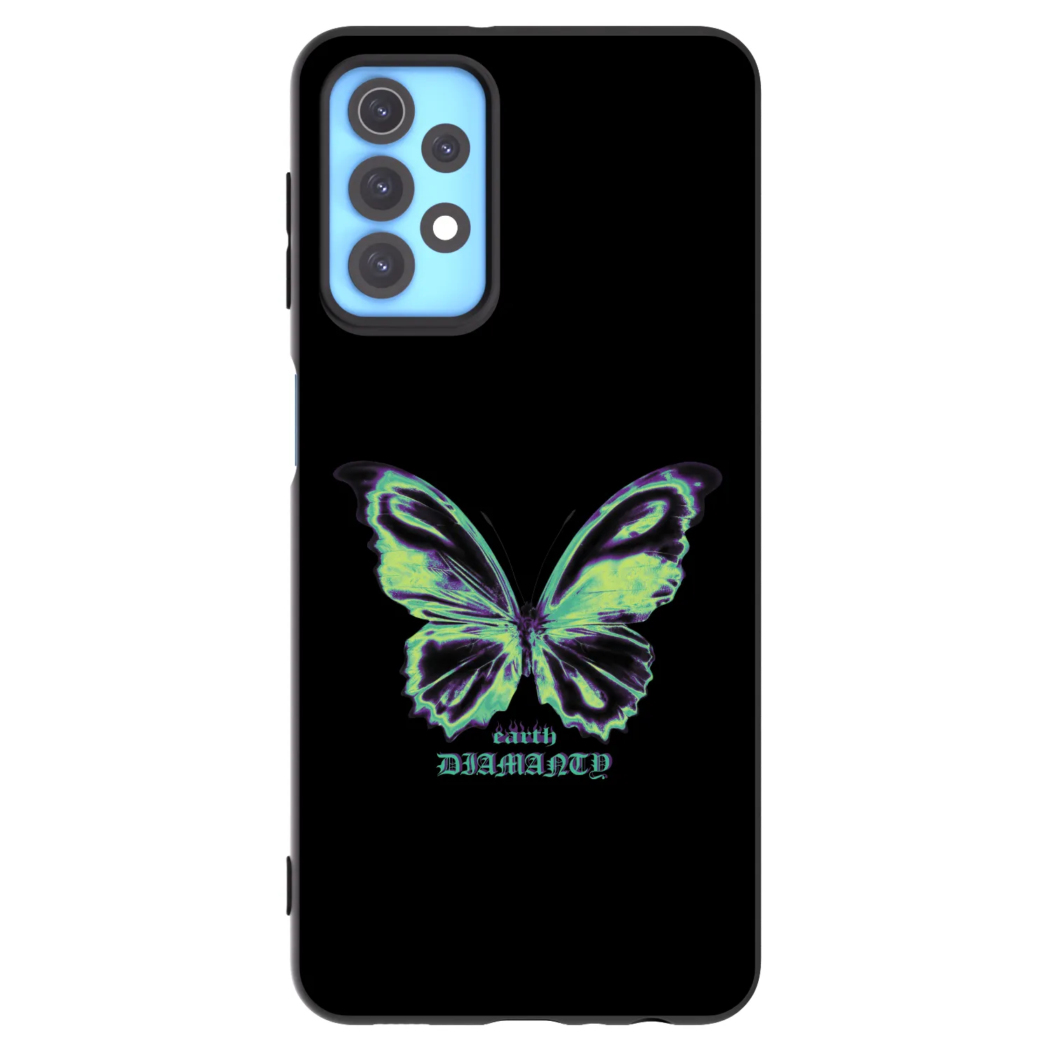 Picasee silikonowe czarne etui na Samsung Galaxy A32 4G SM-A325F - Diamanty Blue