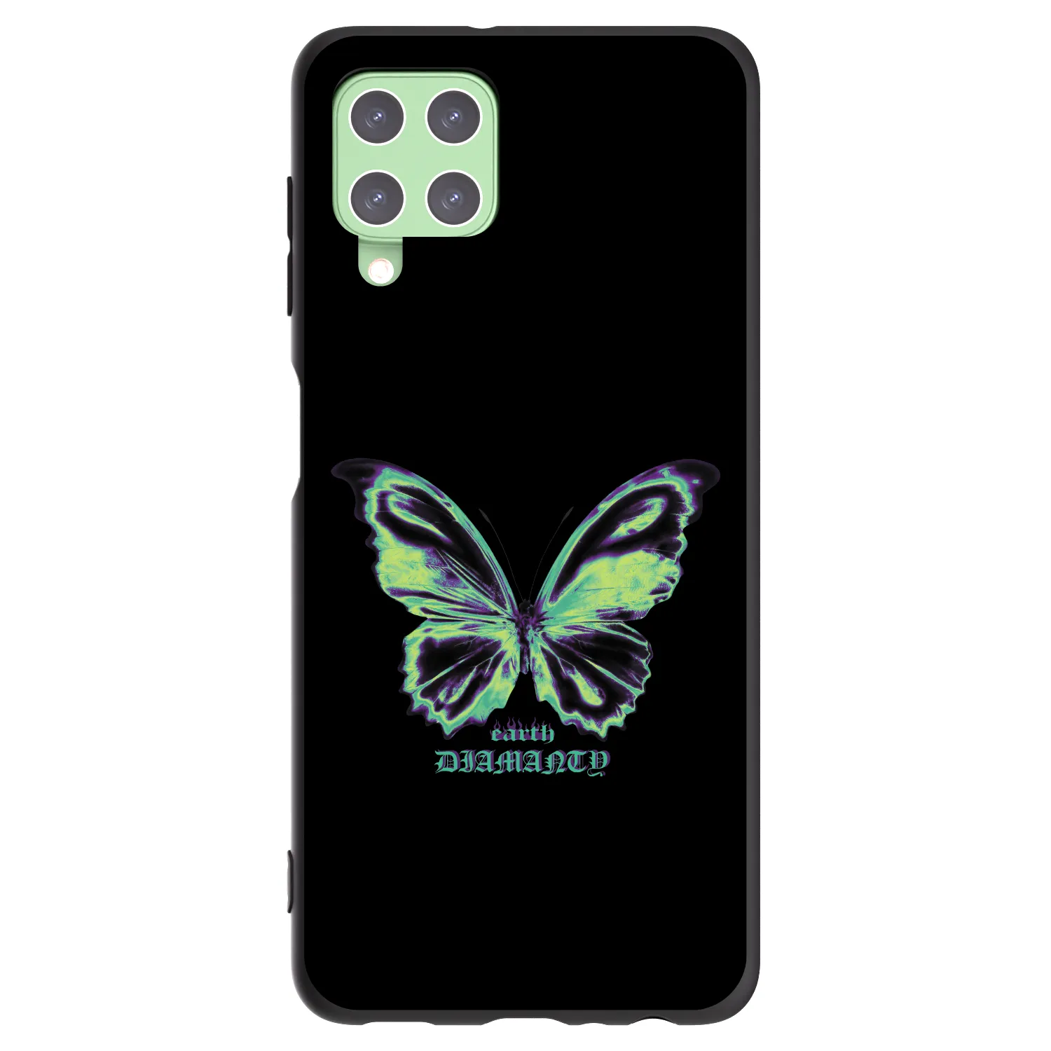 Picasee silikonowe czarne etui na Samsung Galaxy A22 A225F 4G - Diamanty Blue