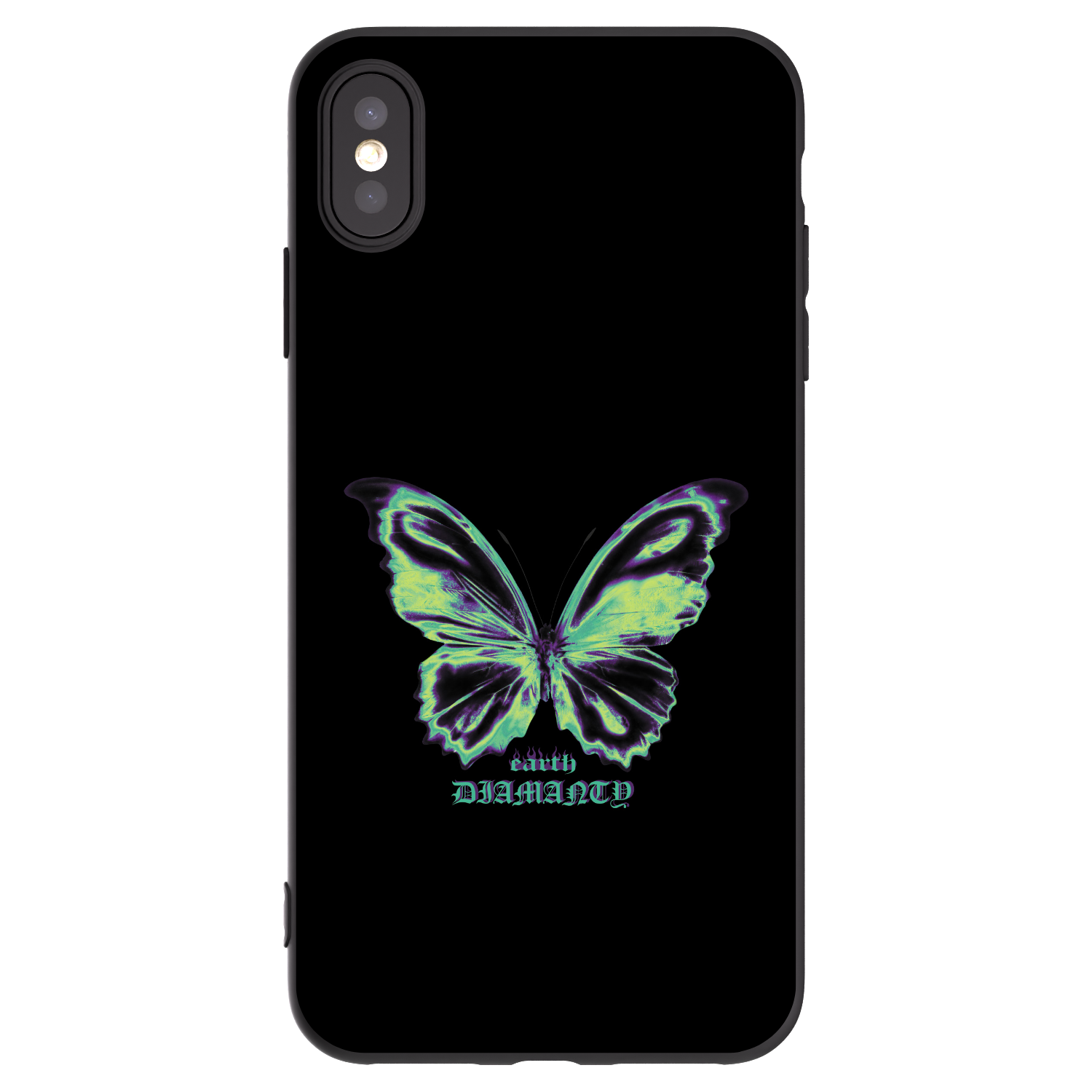 Picasee silikonowe czarne etui na Apple iPhone XS Max - Diamanty Blue