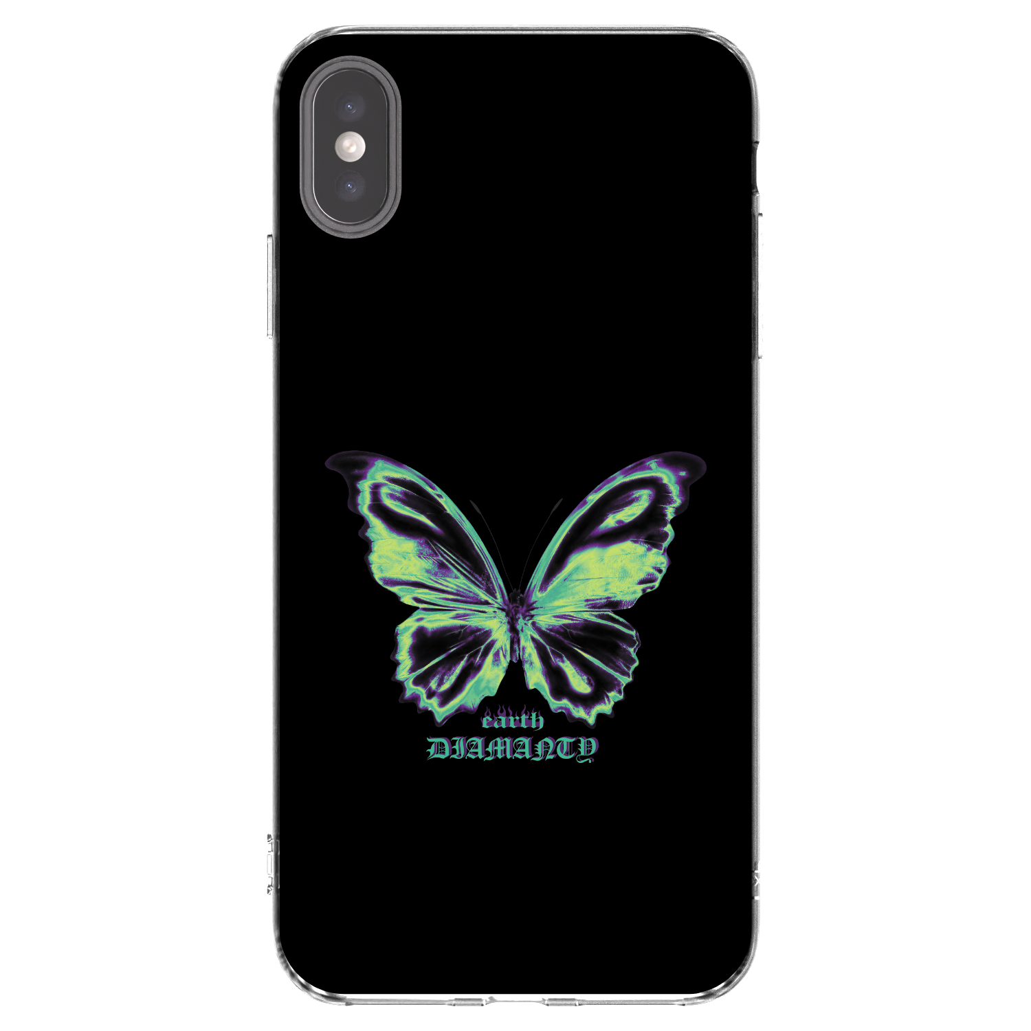 Picasee silikonowe przeźroczyste etui na Apple iPhone XS Max - Diamanty Blue