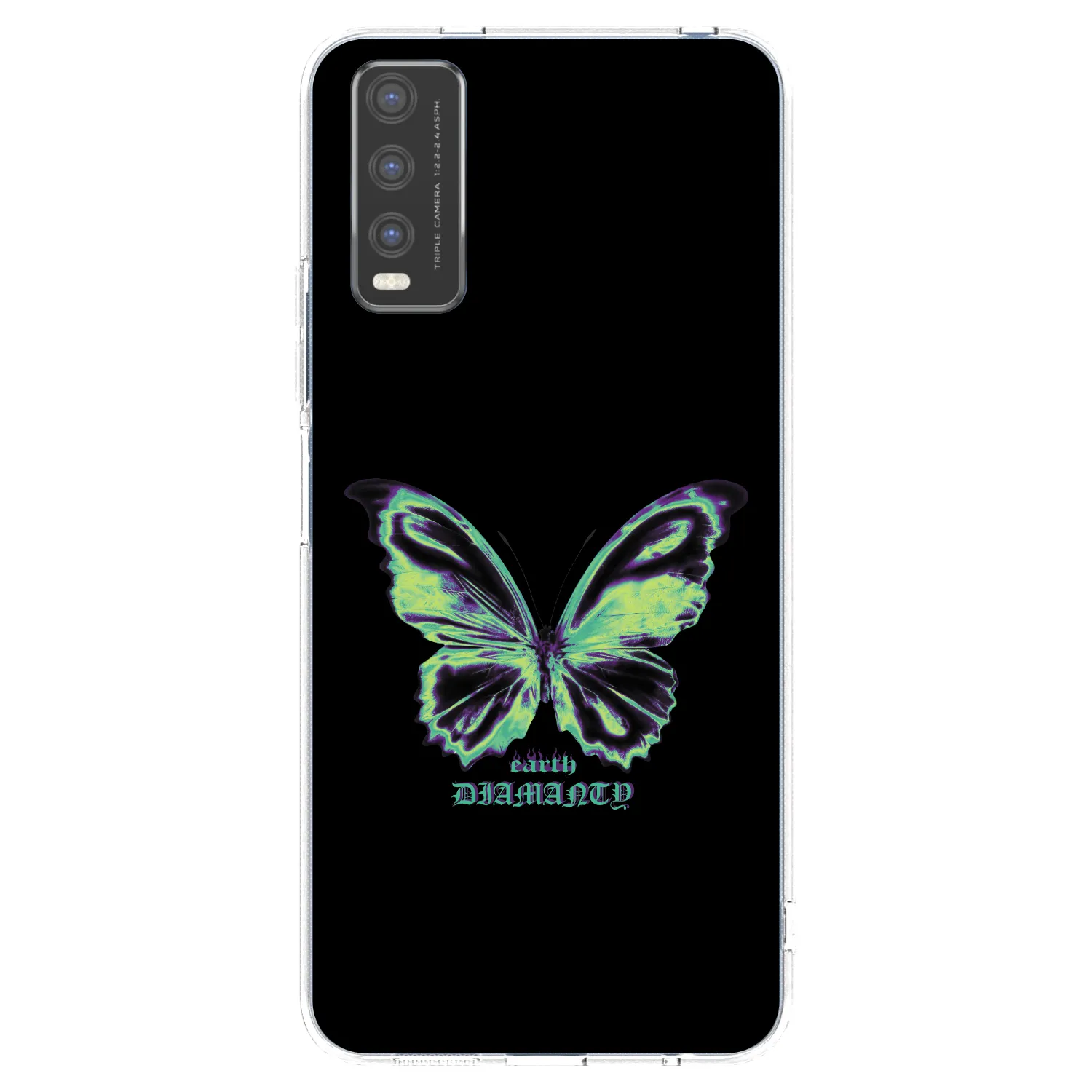 Picasee silikonowe przeźroczyste etui na Vivo Y20s - Diamanty Blue