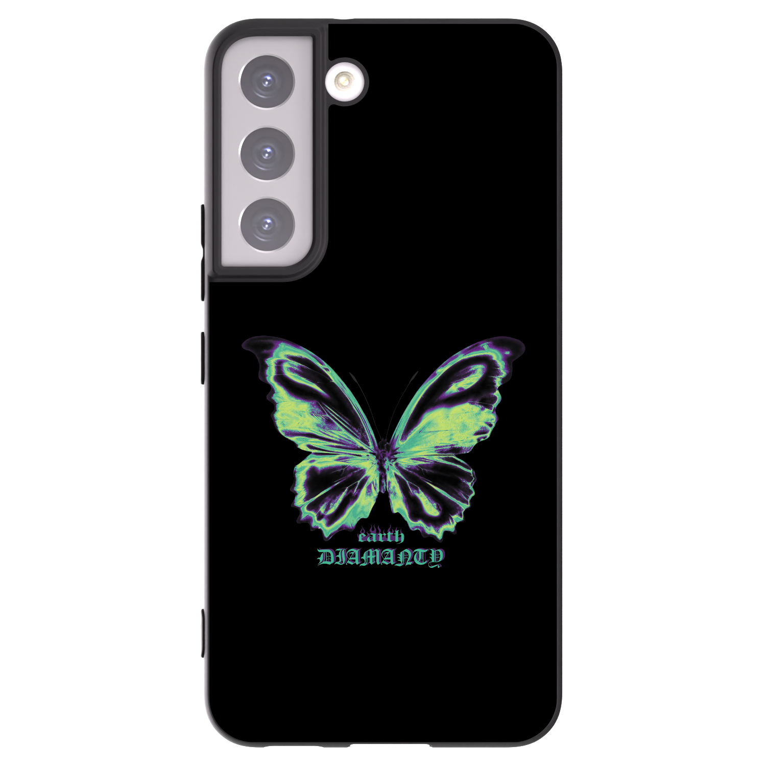Picasee silikonowe czarne etui na Samsung Galaxy S22 5G - Diamanty Blue