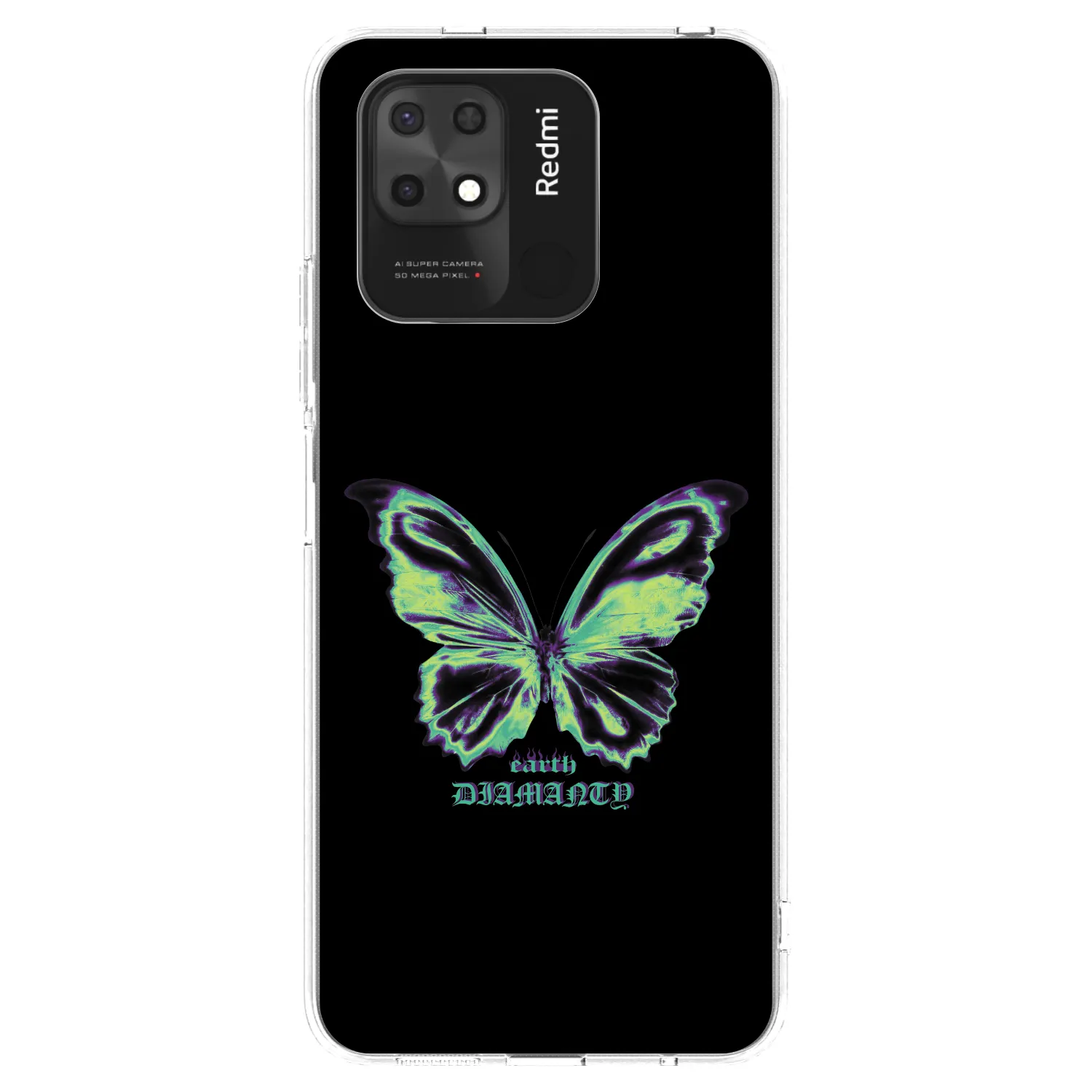 Picasee silikonowe przeźroczyste etui na Xiaomi Redmi 10C - Diamanty Blue