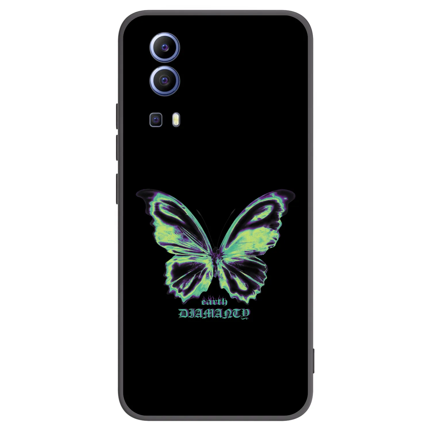 Picasee silikonowe czarne etui na Vivo Y52 5G - Diamanty Blue