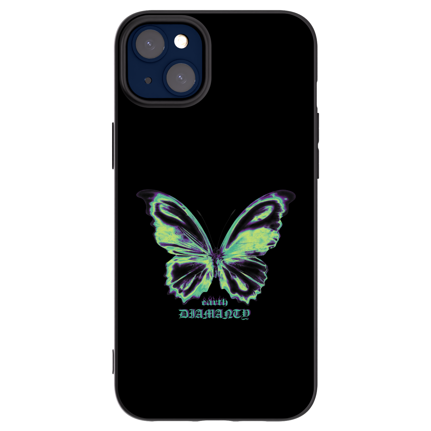 Picasee silikonowe czarne etui na Apple iPhone 14 Plus - Diamanty Blue