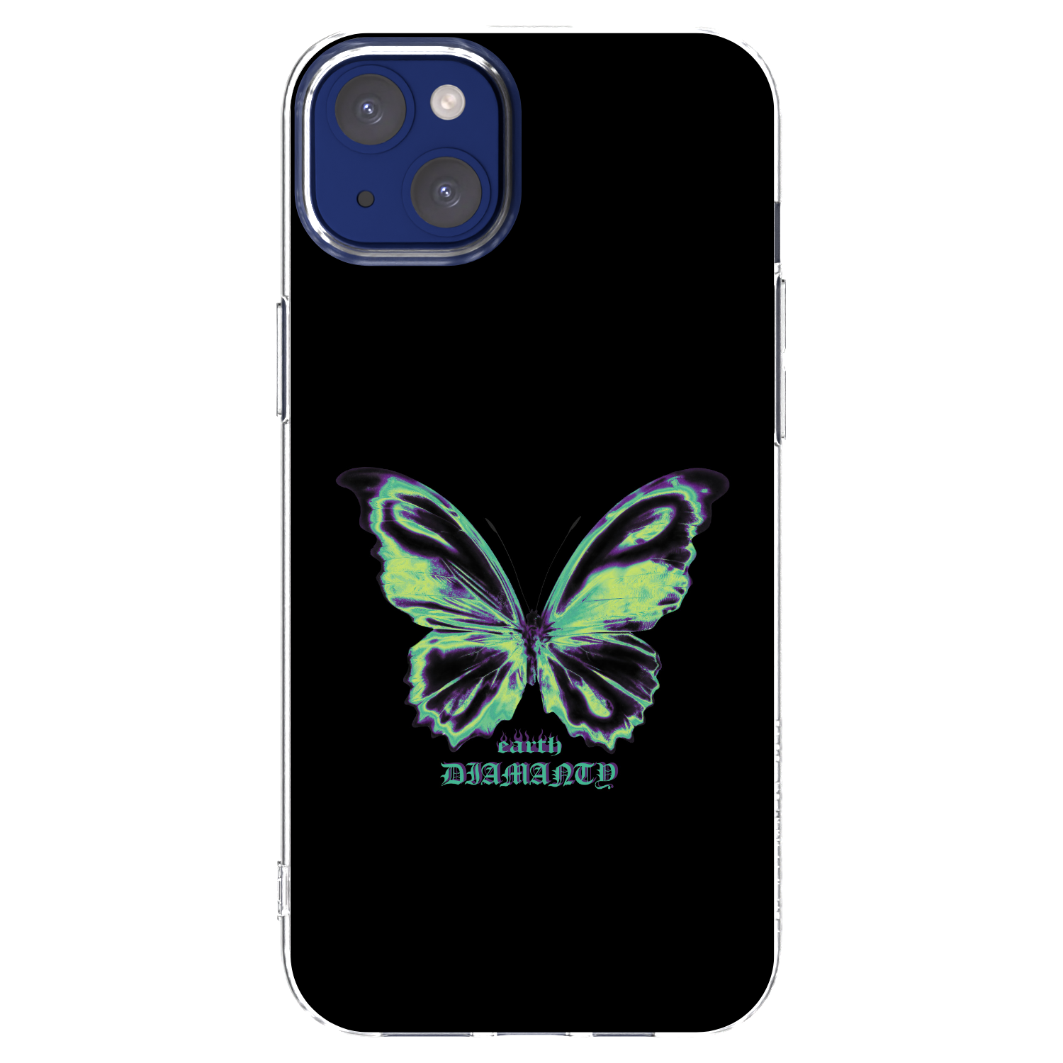 Picasee silikonowe przeźroczyste etui na Apple iPhone 14 Plus - Diamanty Blue