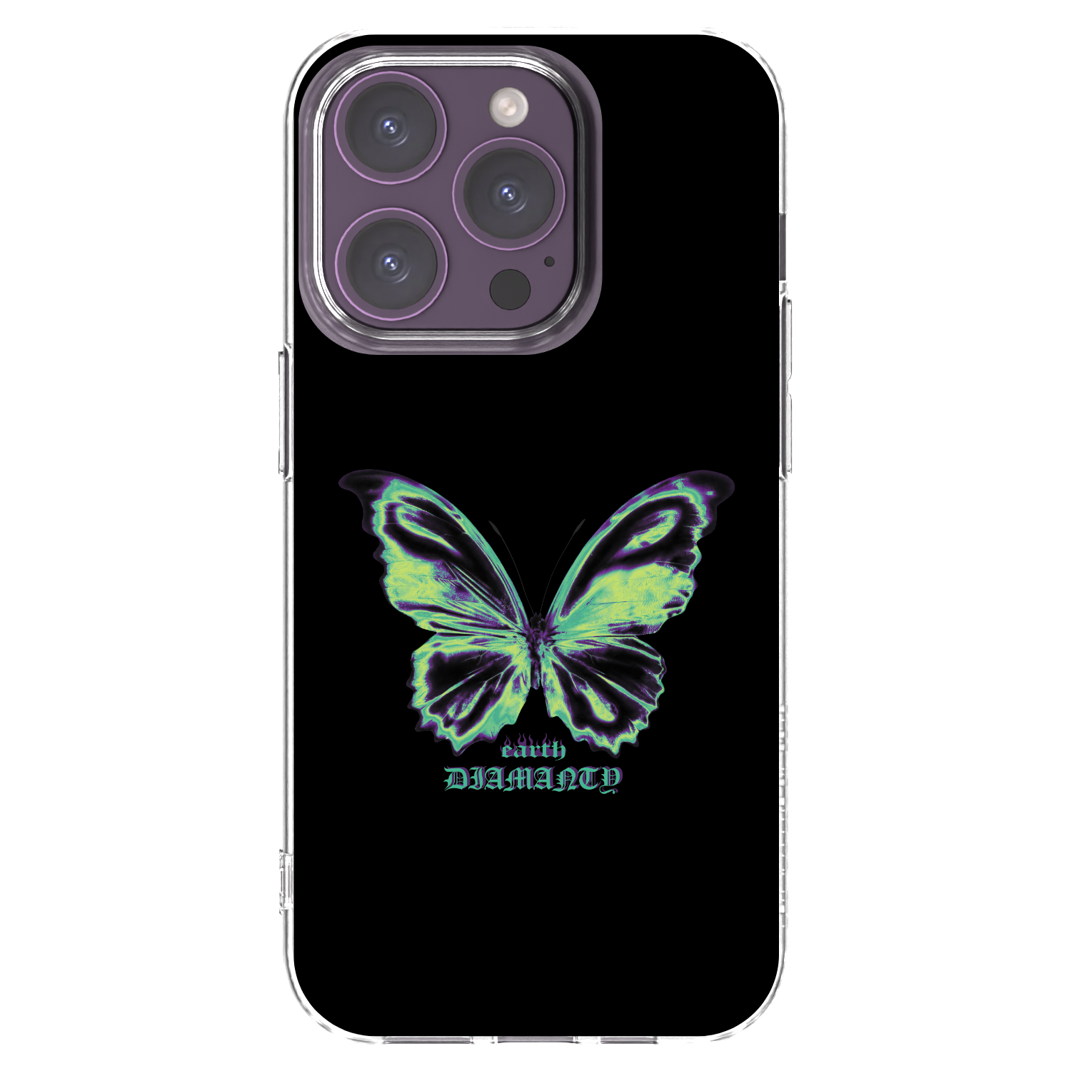 Picasee silikonowe przeźroczyste etui na Apple iPhone 14 Pro - Diamanty Blue