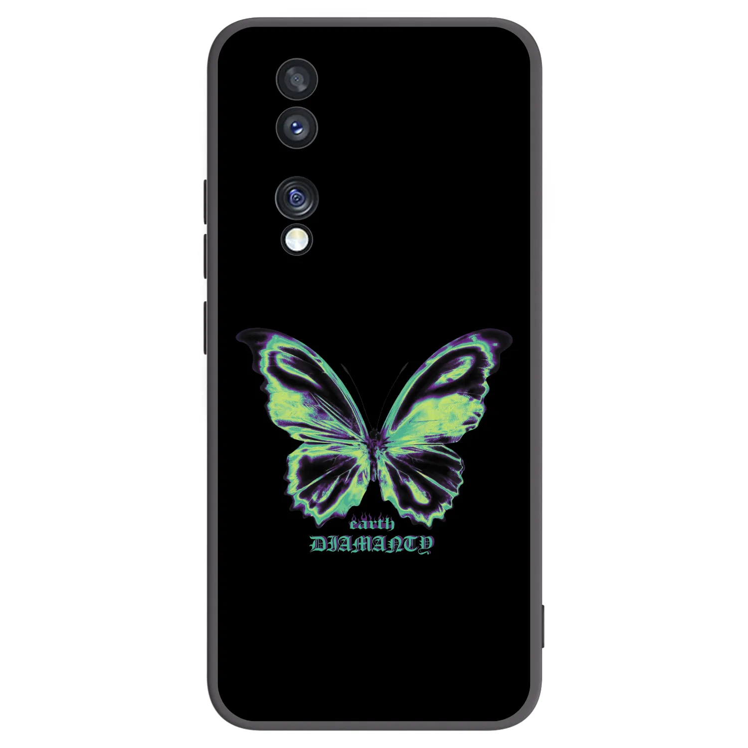 Picasee silikonowe czarne etui na Honor 70 - Diamanty Blue