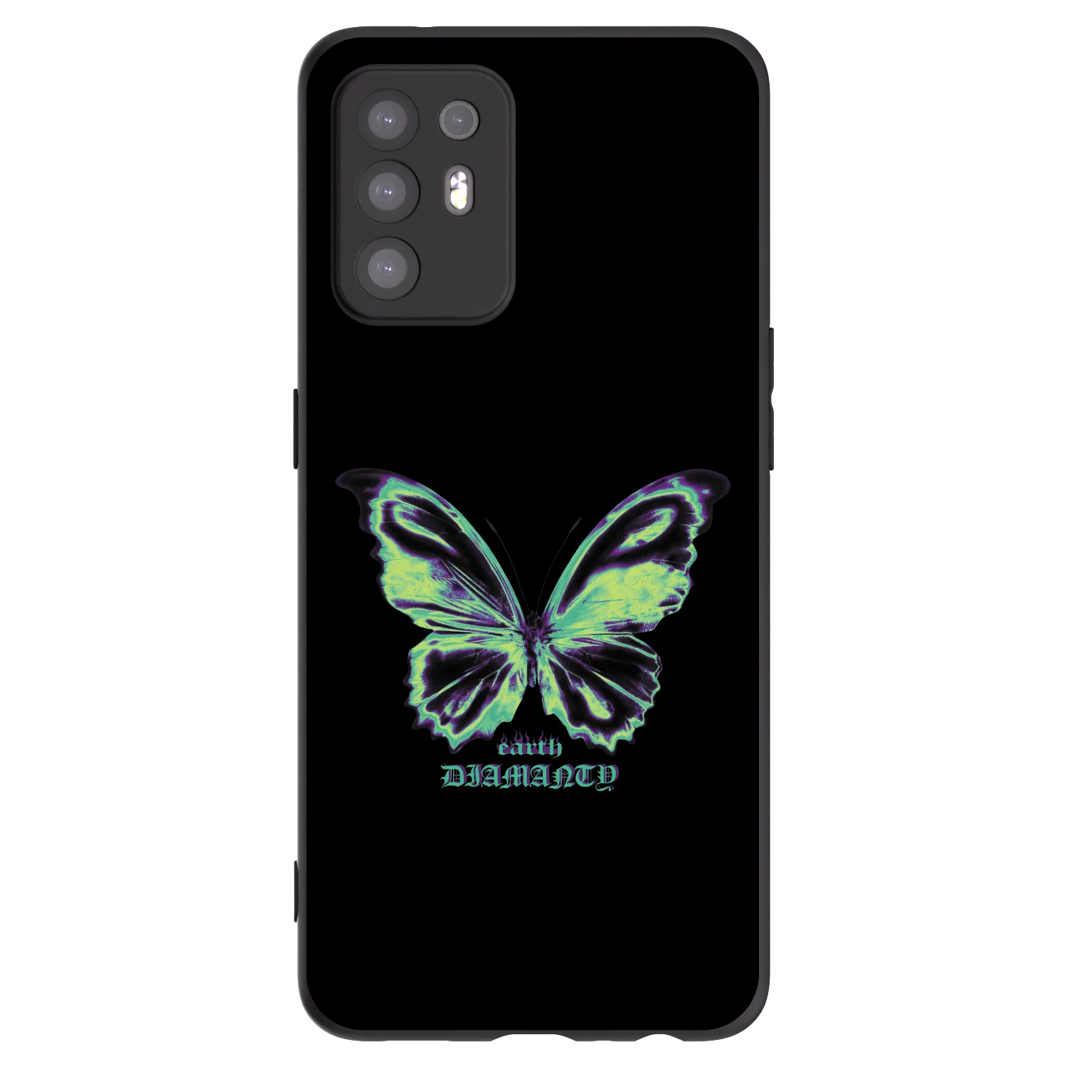 Picasee silikonowe czarne etui na OPPO A94 5G - Diamanty Blue