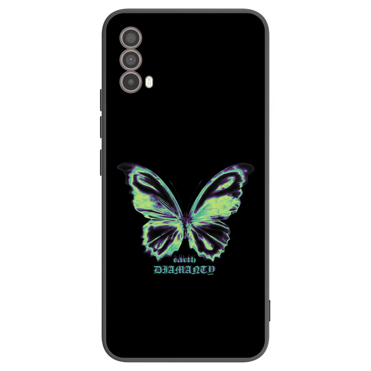 Picasee silikonowe czarne etui na Motorola Moto E40 - Diamanty Blue
