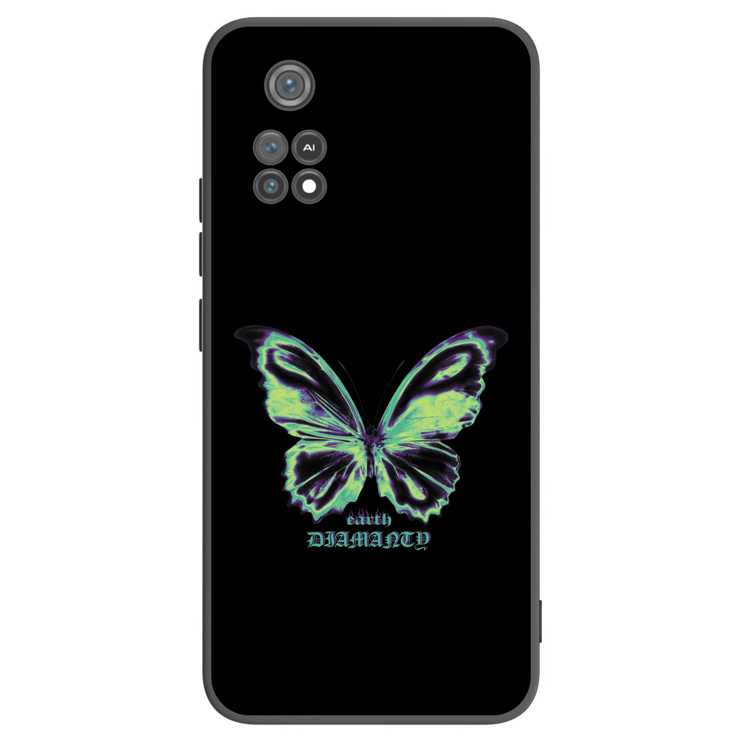 Picasee silikonowe czarne etui na Xiaomi Poco M4 Pro - Diamanty Blue