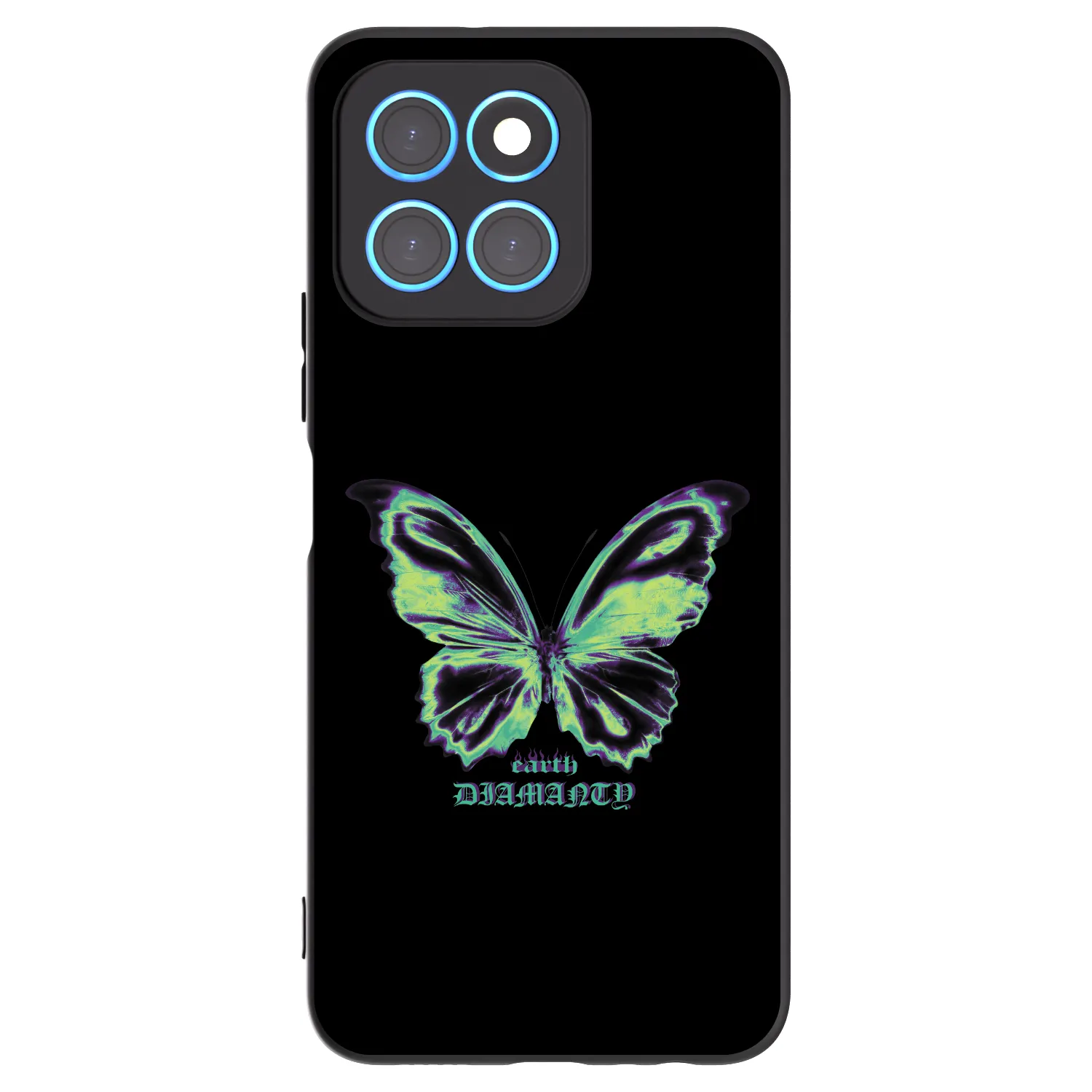 Picasee silikonowe czarne etui na Honor X6 - Diamanty Blue