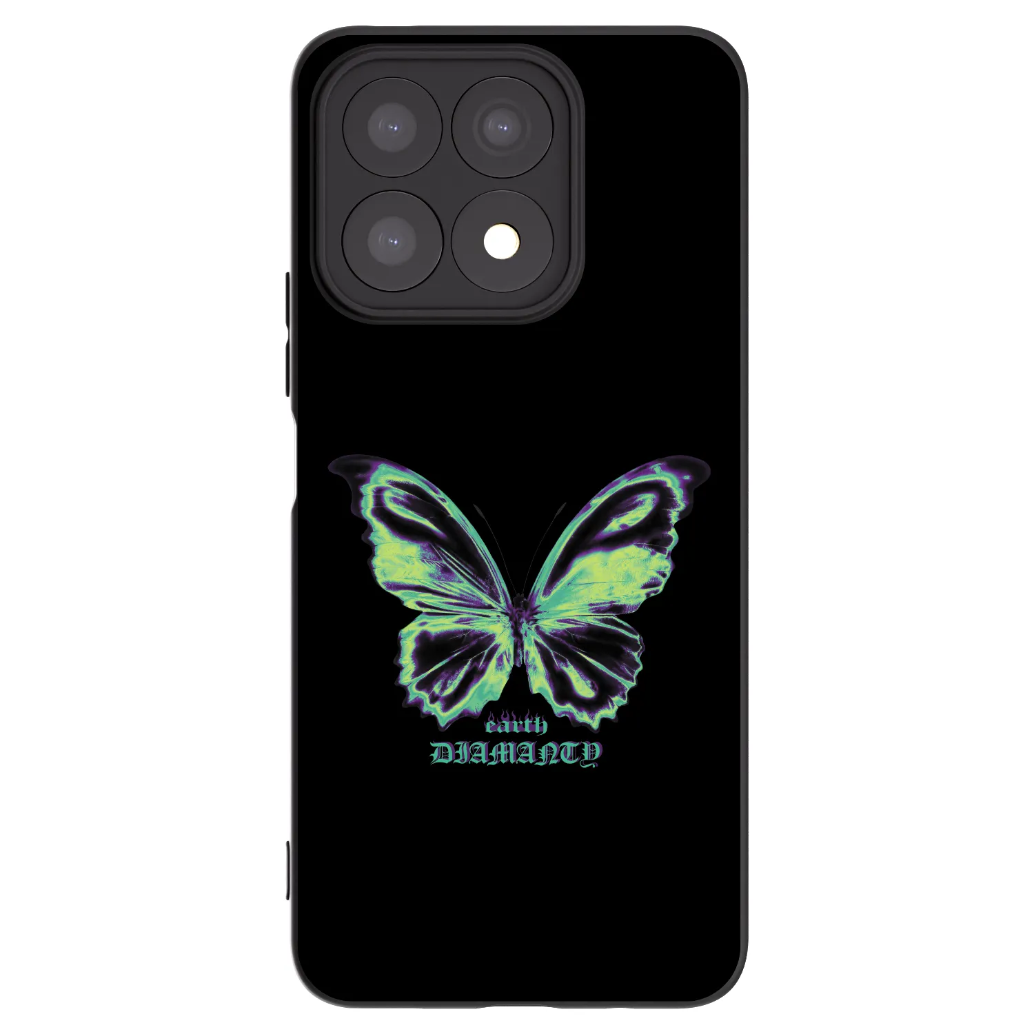 Picasee silikonowe czarne etui na Honor X8a - Diamanty Blue