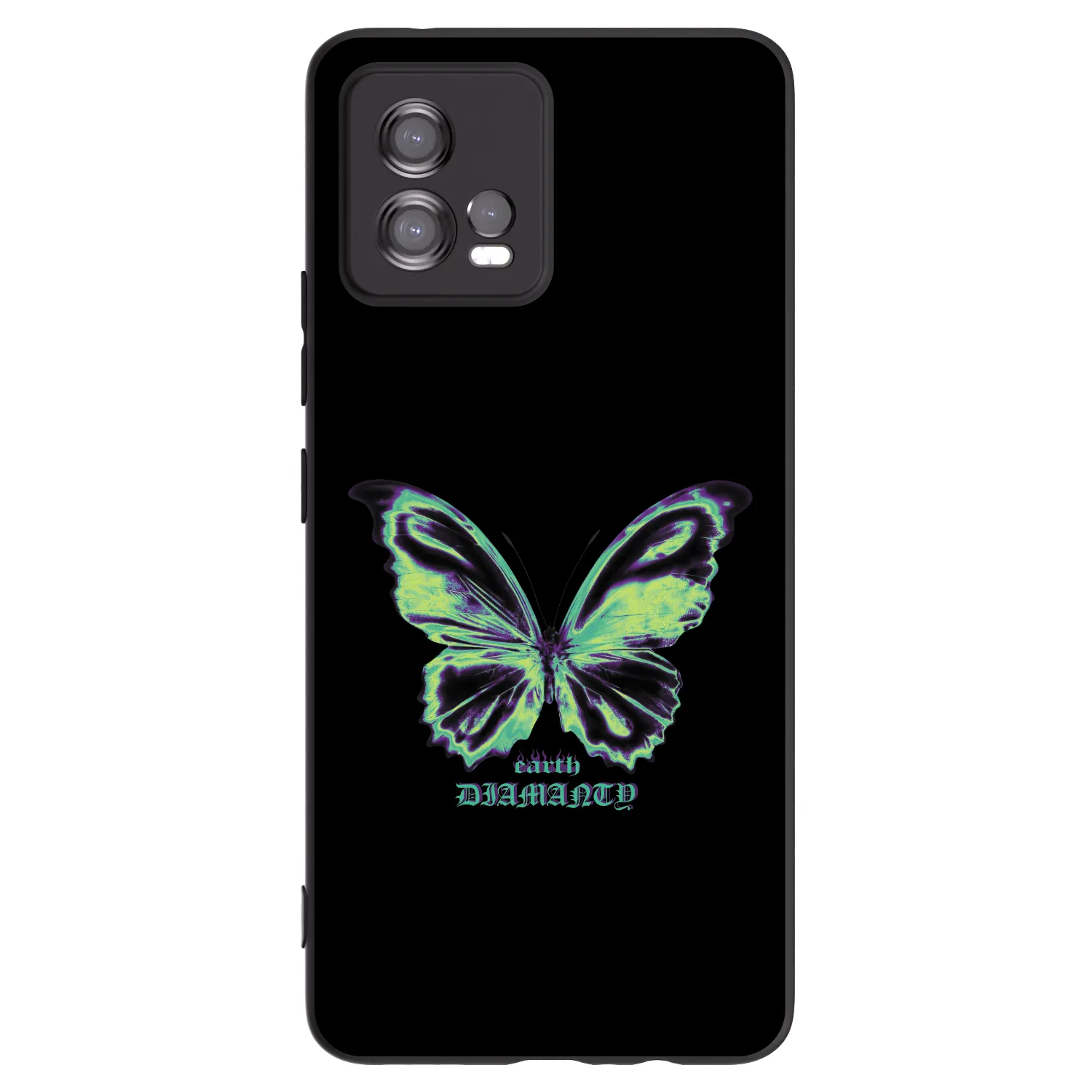 Picasee silikonowe czarne etui na Motorola Moto G72 - Diamanty Blue