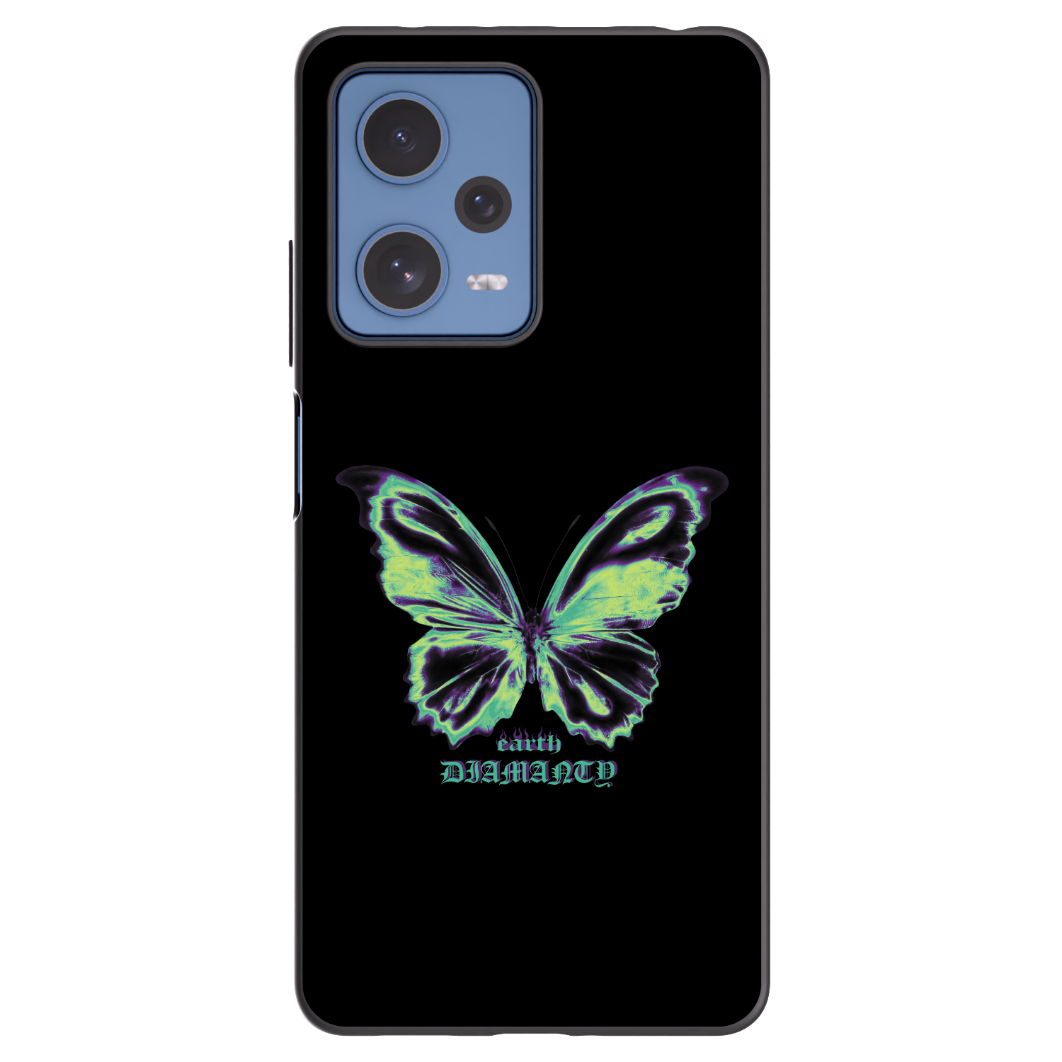 Picasee silikonowe czarne etui na Xiaomi Redmi Note 12 Pro 5G - Diamanty Blue