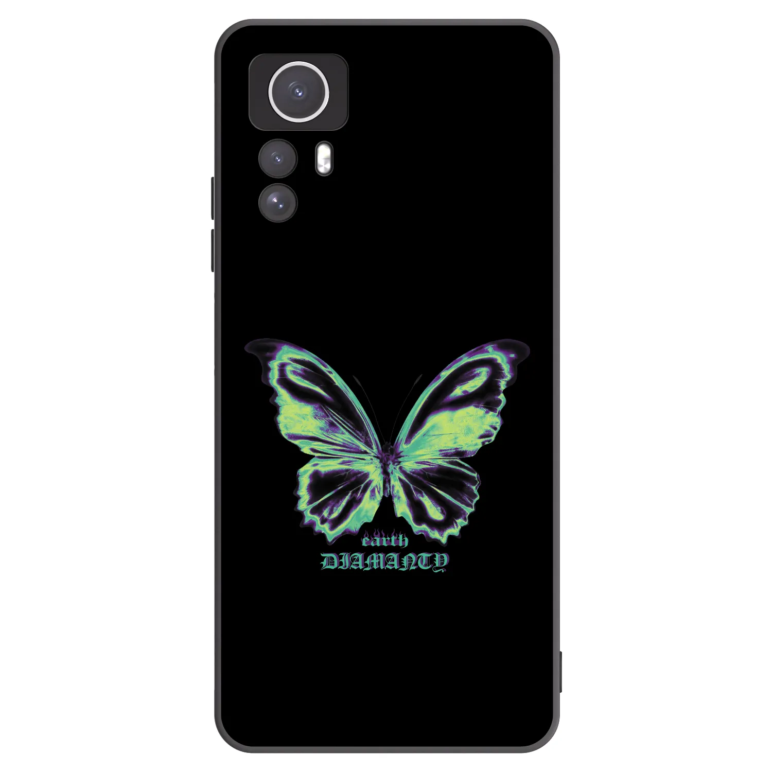 Picasee silikonowe czarne etui na Xiaomi Redmi Note 12S - Diamanty Blue