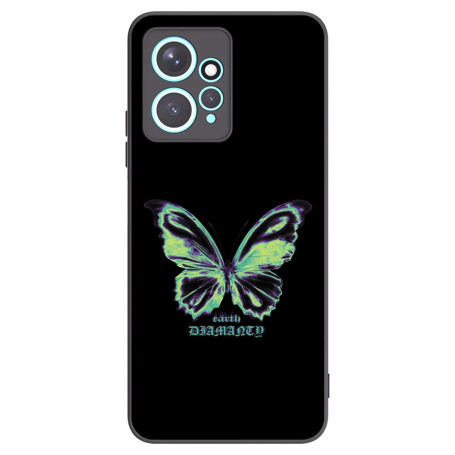 Picasee silikonowe czarne etui na Xiaomi Redmi Note 12 4G - Diamanty Blue