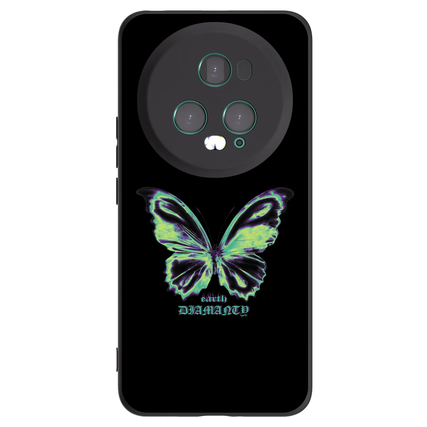 Picasee silikonowe czarne etui na Honor Magic5 Pro - Diamanty Blue