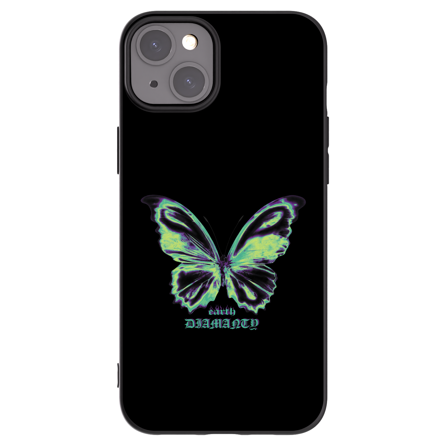 Picasee silikonowe czarne etui na Apple iPhone 15 Plus - Diamanty Blue