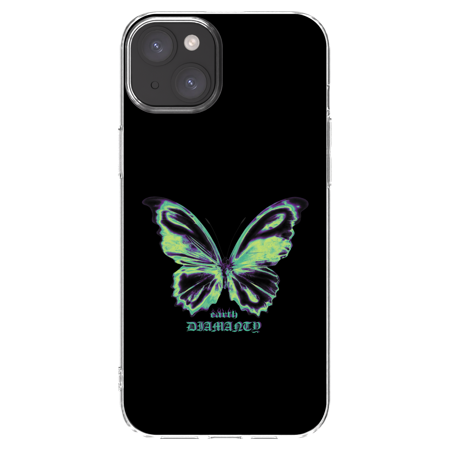 Picasee silikonowe przeźroczyste etui na Apple iPhone 15 Plus - Diamanty Blue