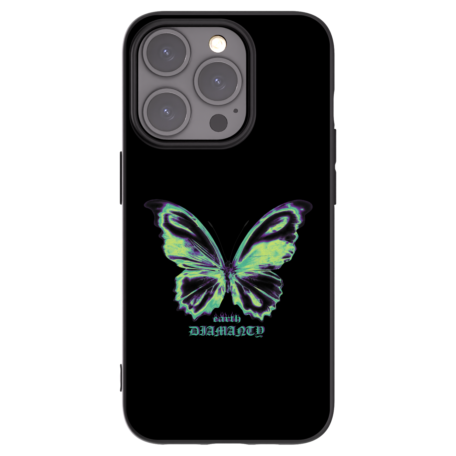 Picasee silikonowe czarne etui na Apple iPhone 15 Pro - Diamanty Blue